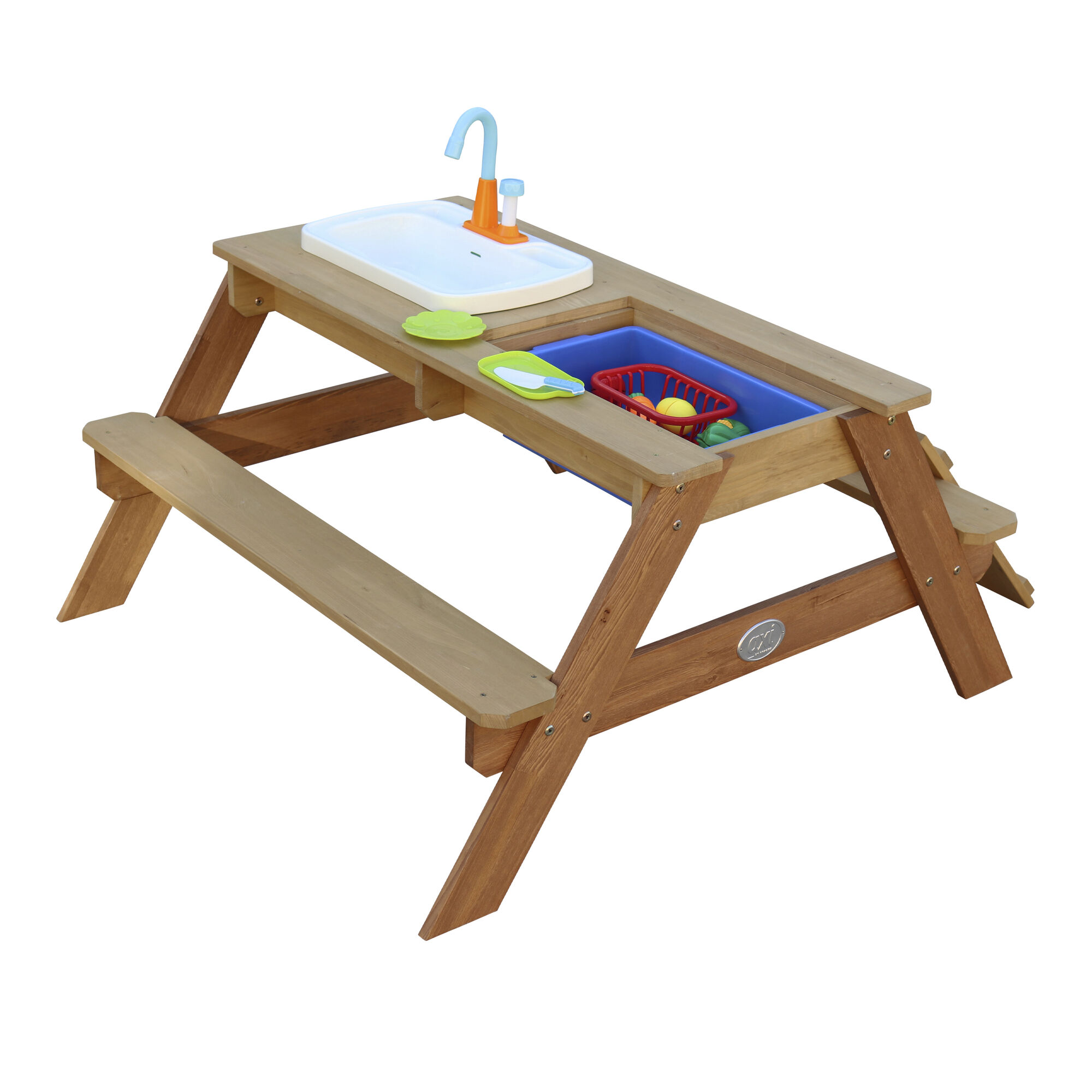 AXI Emily Zand & Water Picknicktafel met Speelkeuken wastafel Bruin