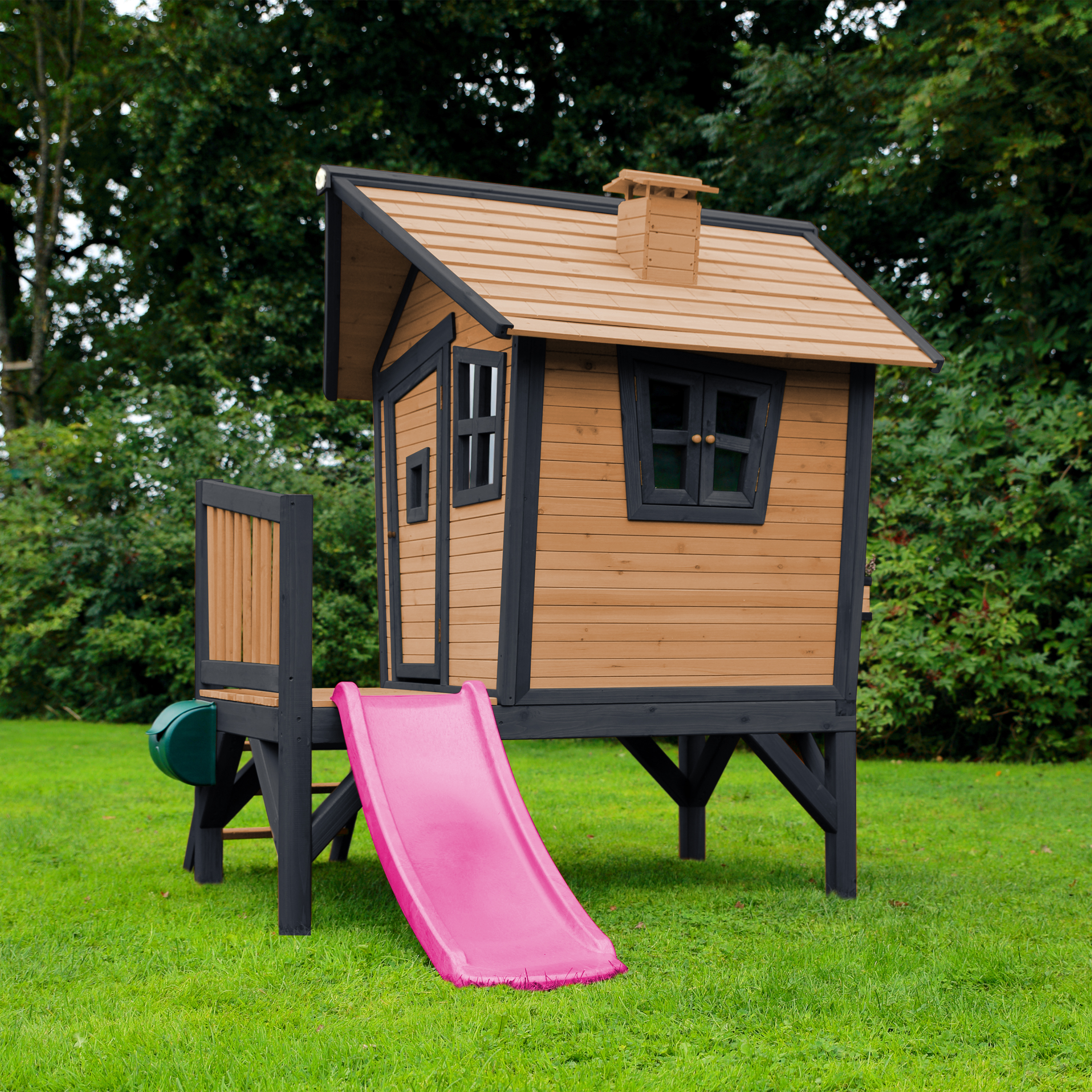 AXI Robin Playhouse Brown/Anthracite - Purple Slide-8720365060465 AXI Robin Playhouse Brown/Anthracite - Purple Slide
