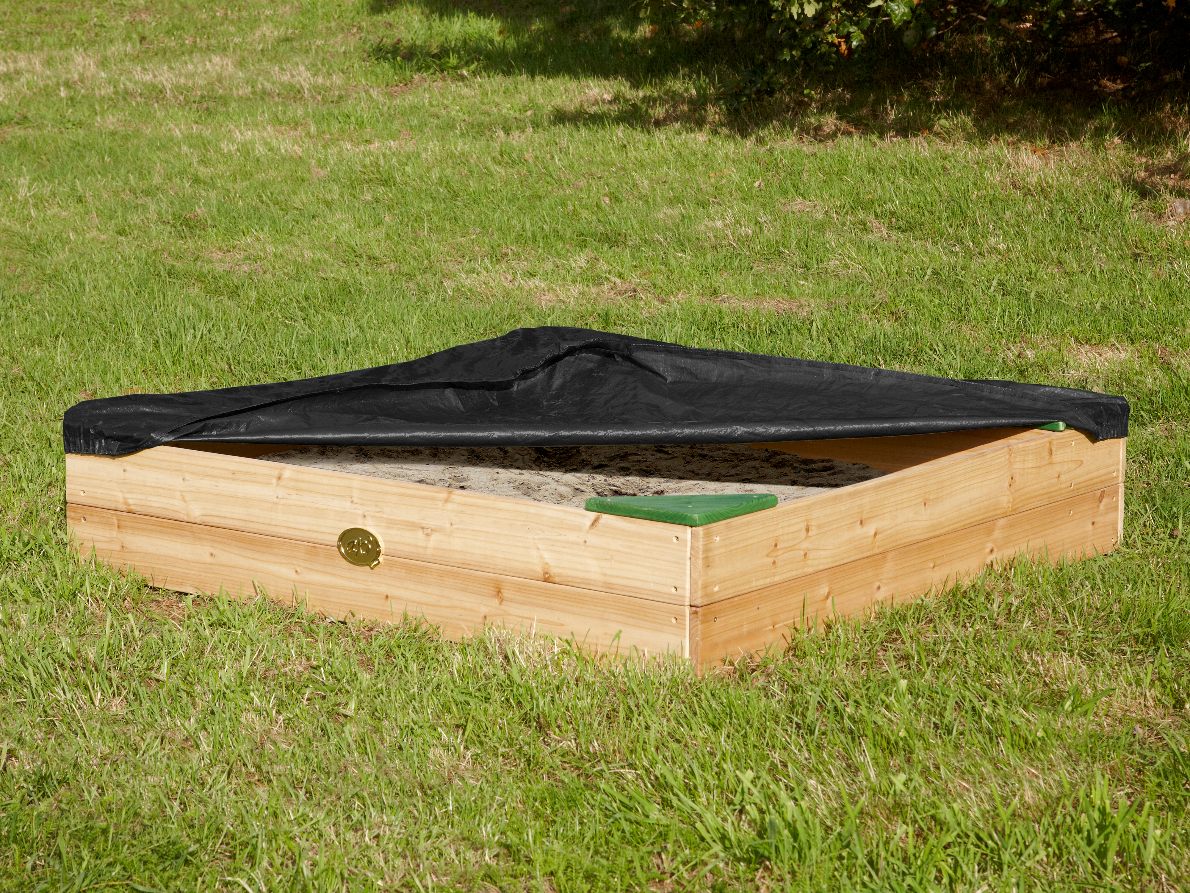 AXI Amy Sandbox with Storage - 115 x 115 cm - Brown/Green