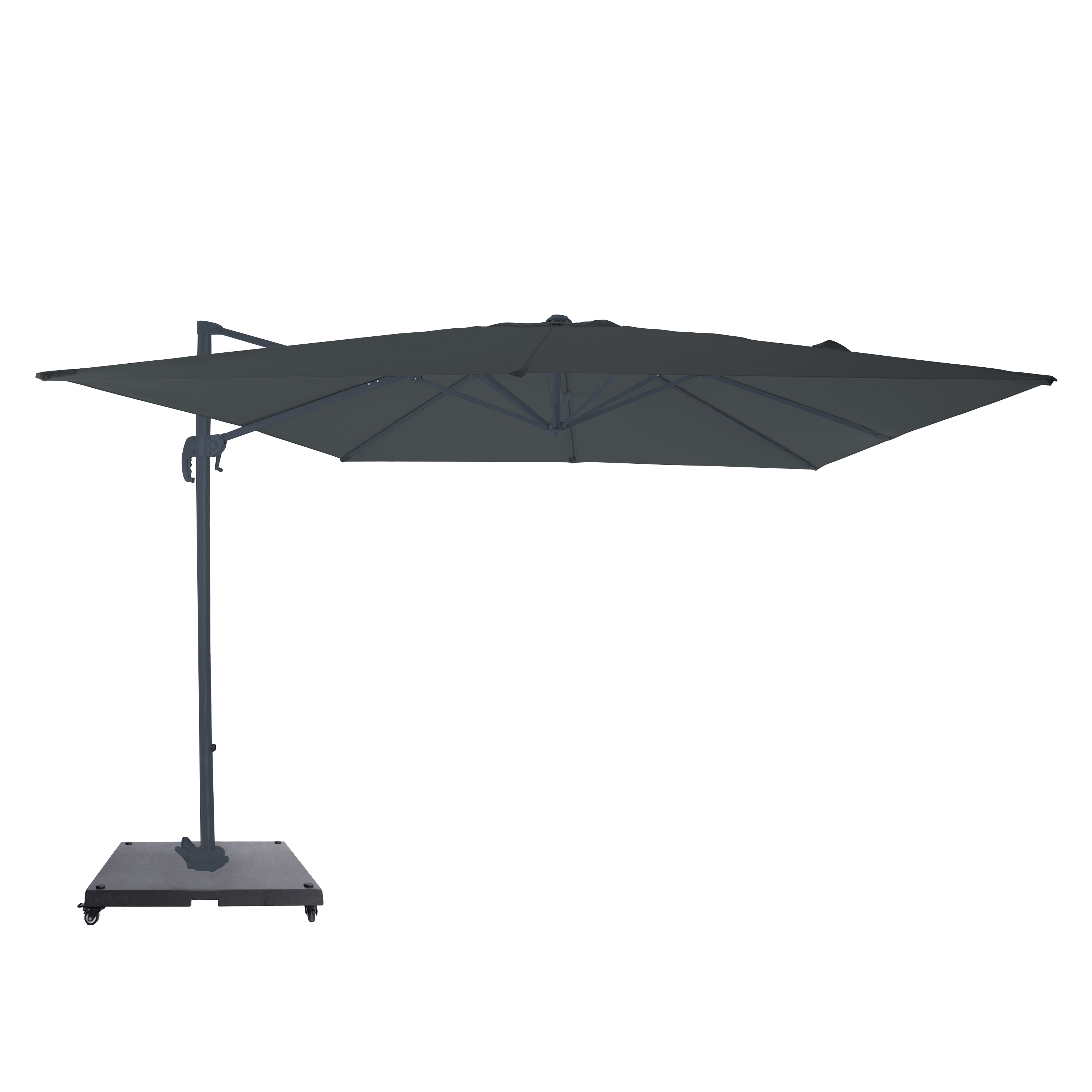 AXI Nima Cantilever Parasol 300x300 cm incl. Parasol Base with Wheels Anthracite/Grey – Complete Set