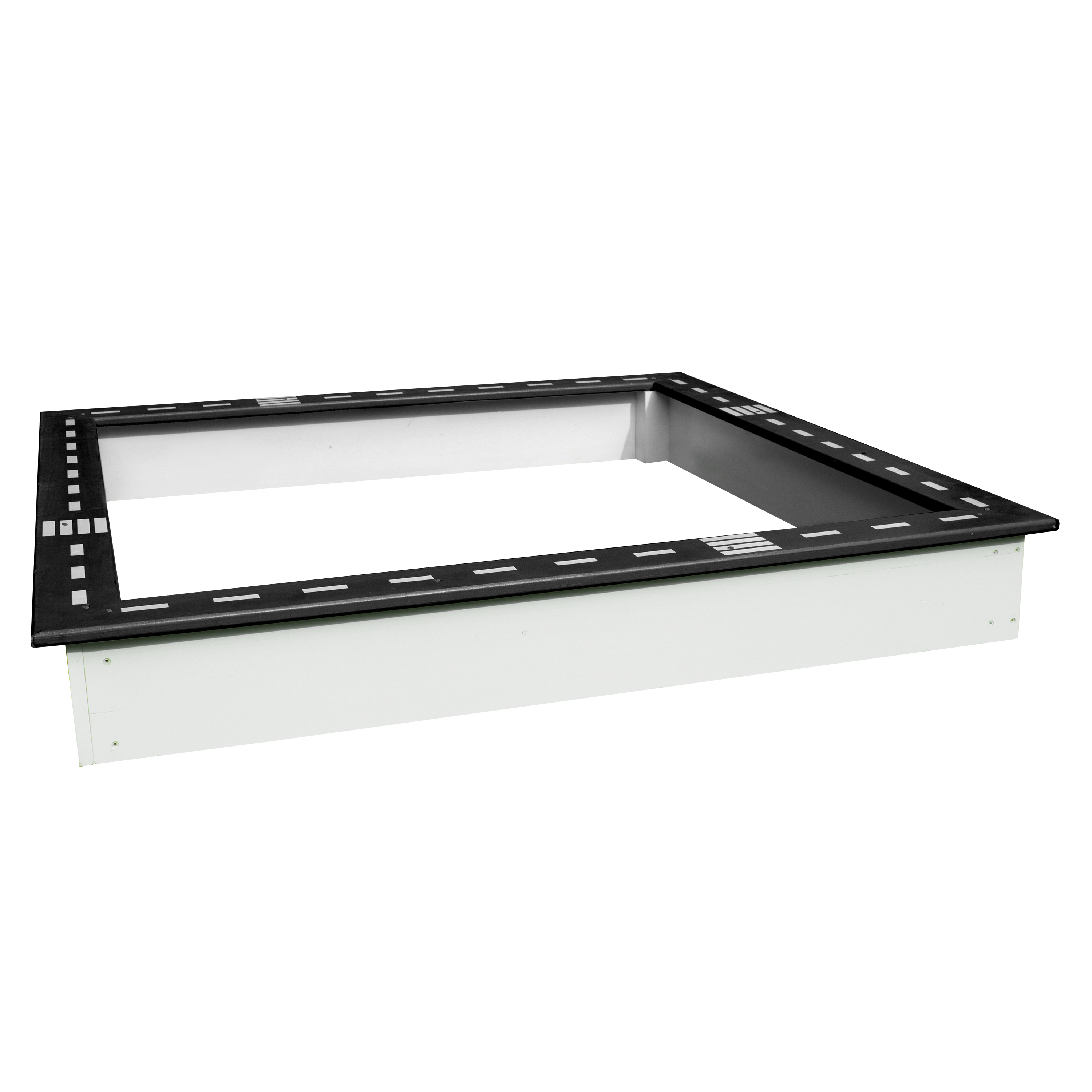 Sunny Sandy Sandbox with Race Track - 127 x 127 cm - Black/White