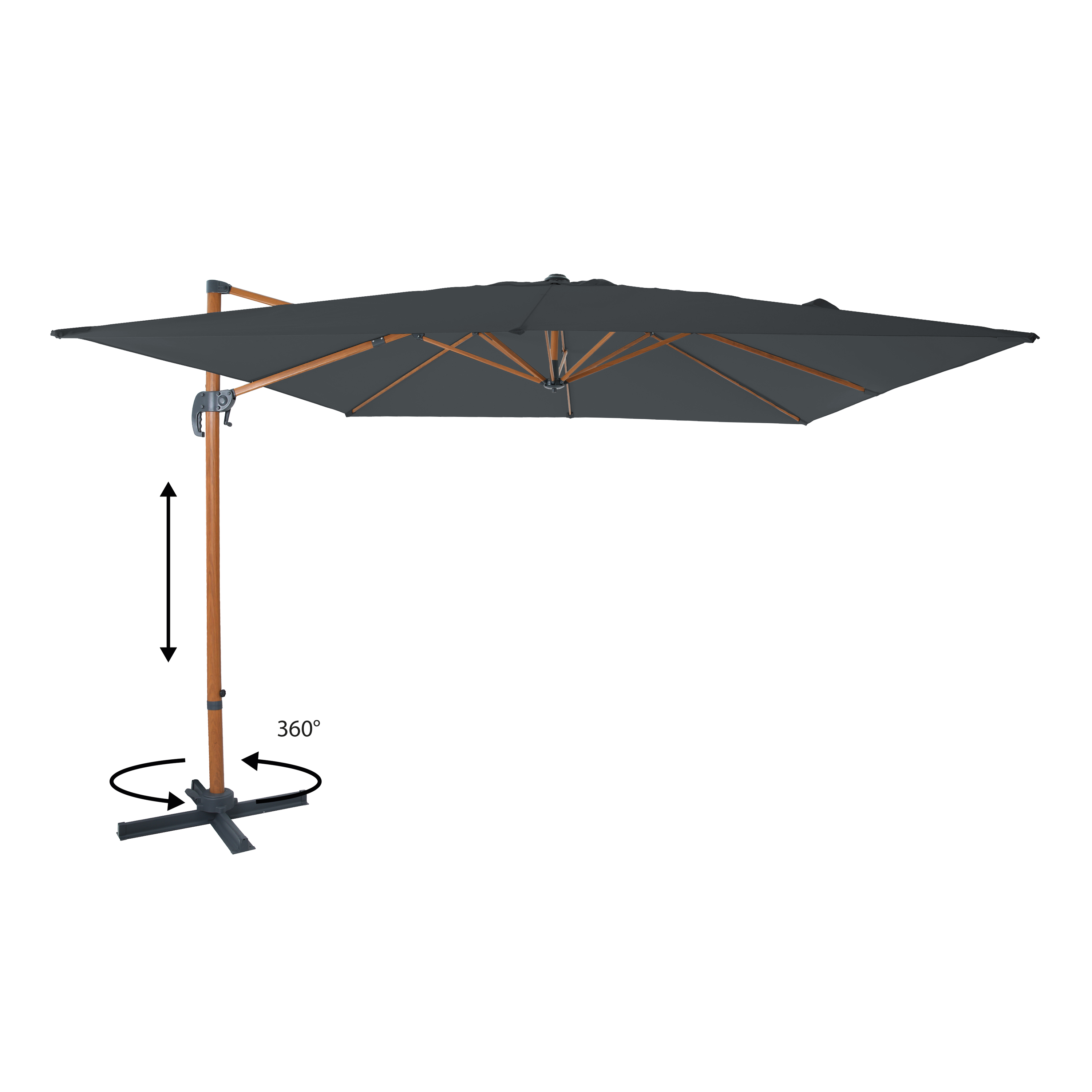 AXI Nima Floating Parasol 300x300 Wood-look/Grey 