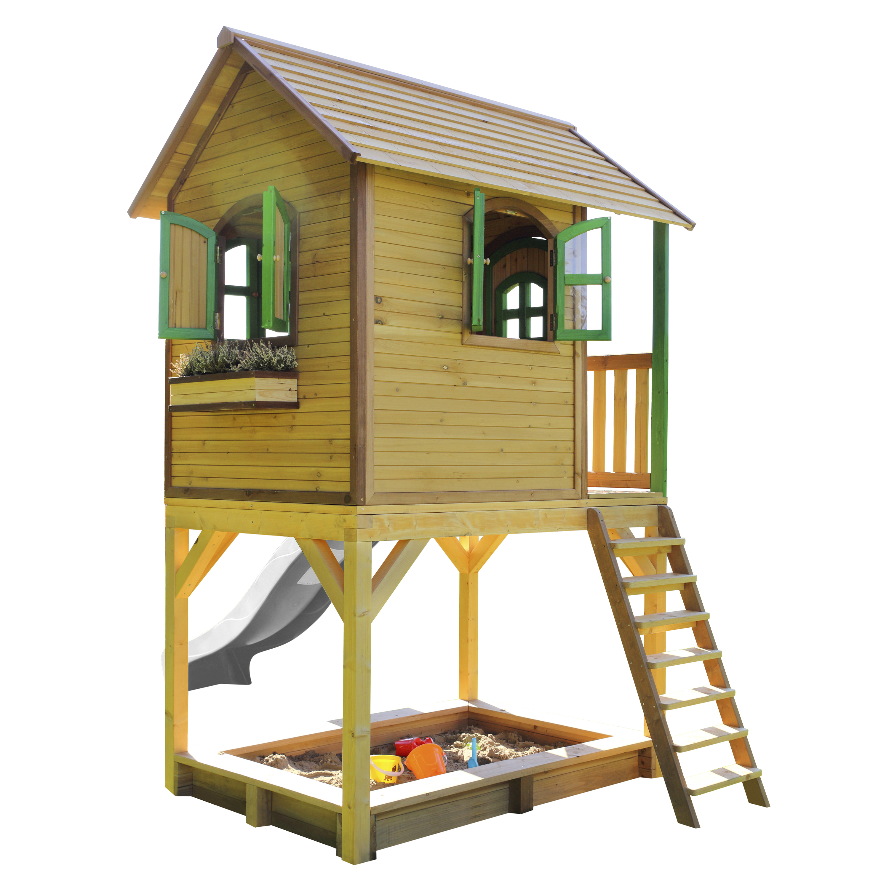 AXI Sarah Playhouse Brown/Green - White Slide