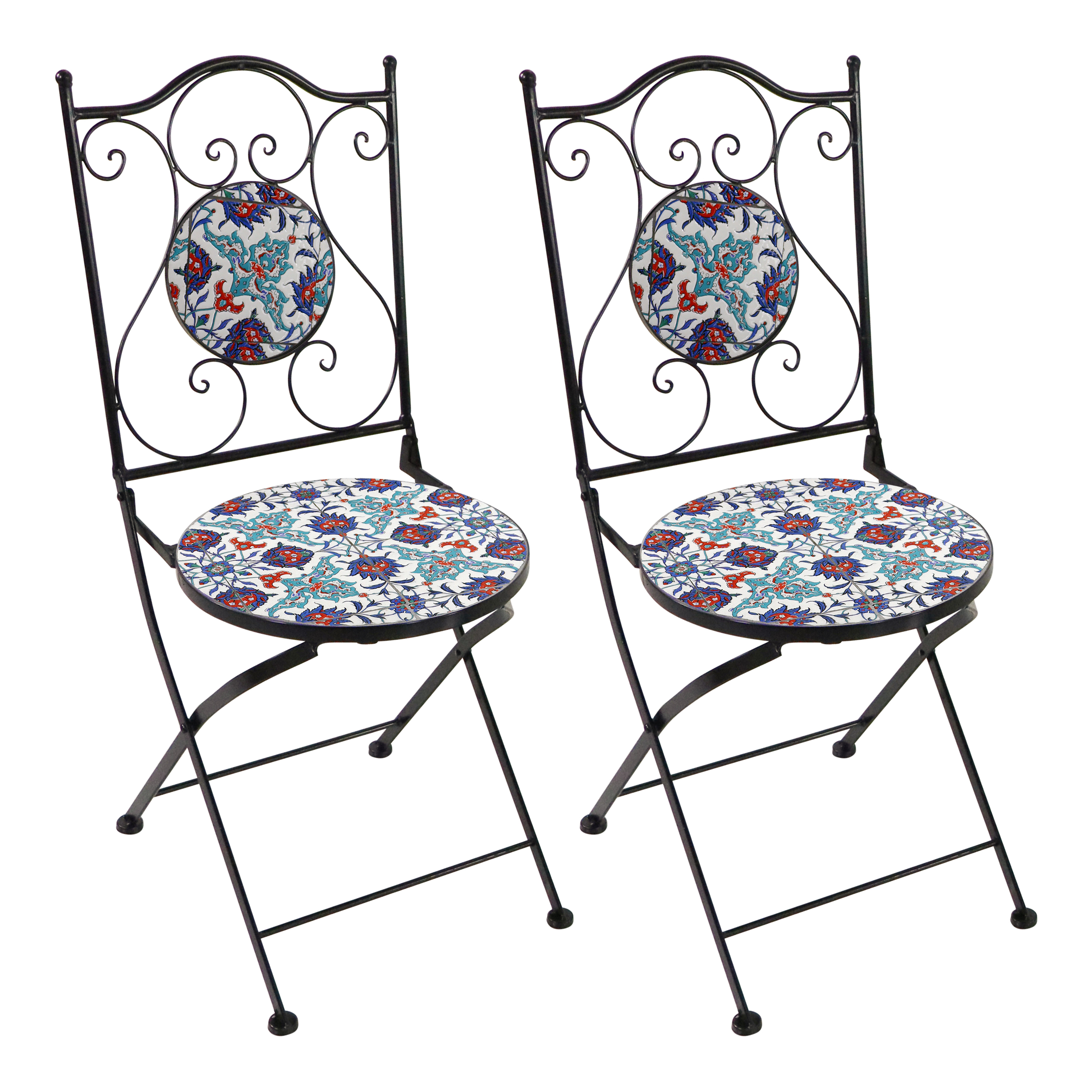AXI Amélie Bistro Chairs Foldable Bright Blue – Set 2 pieces