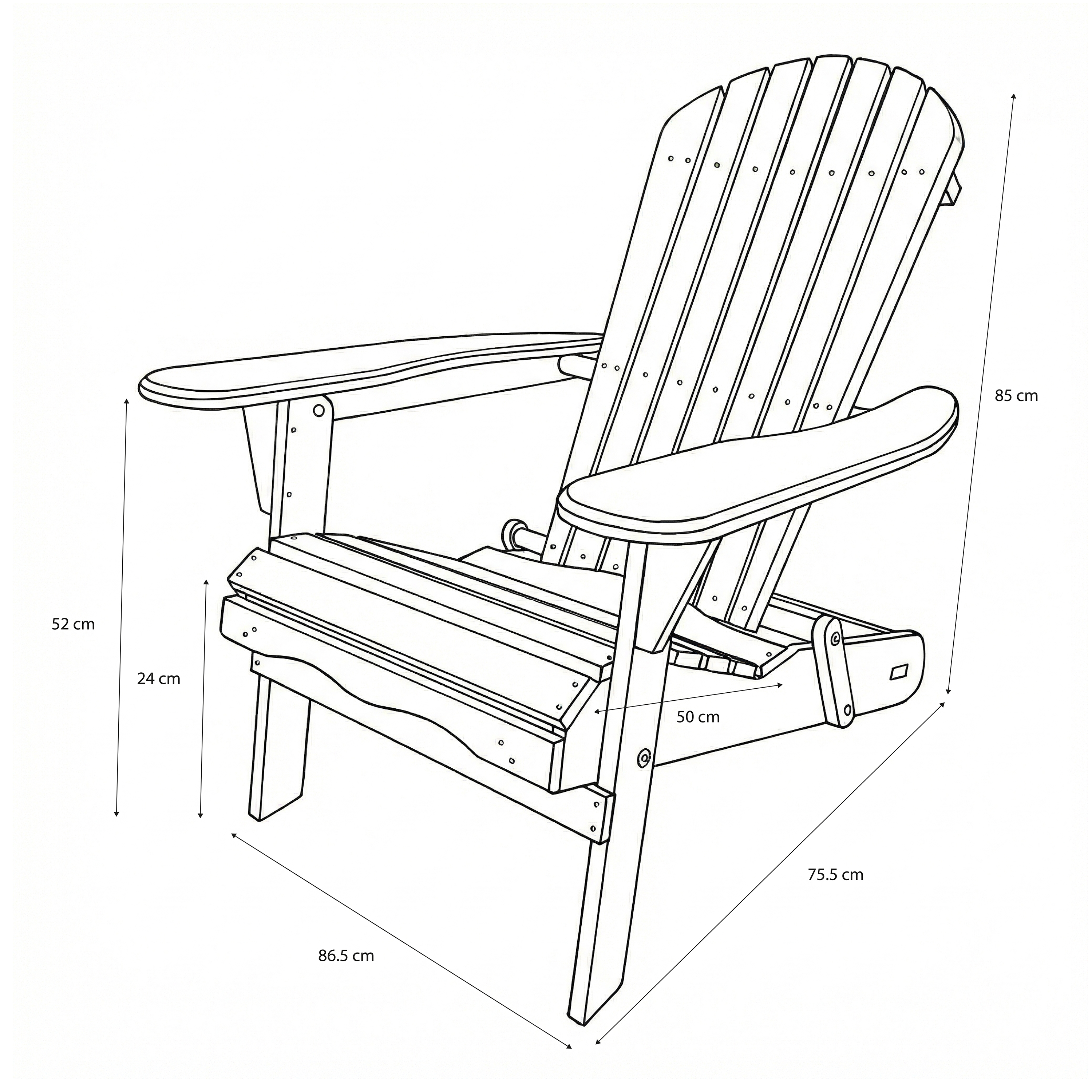 AXI Rosalie Folding Adirondack Chair Grey