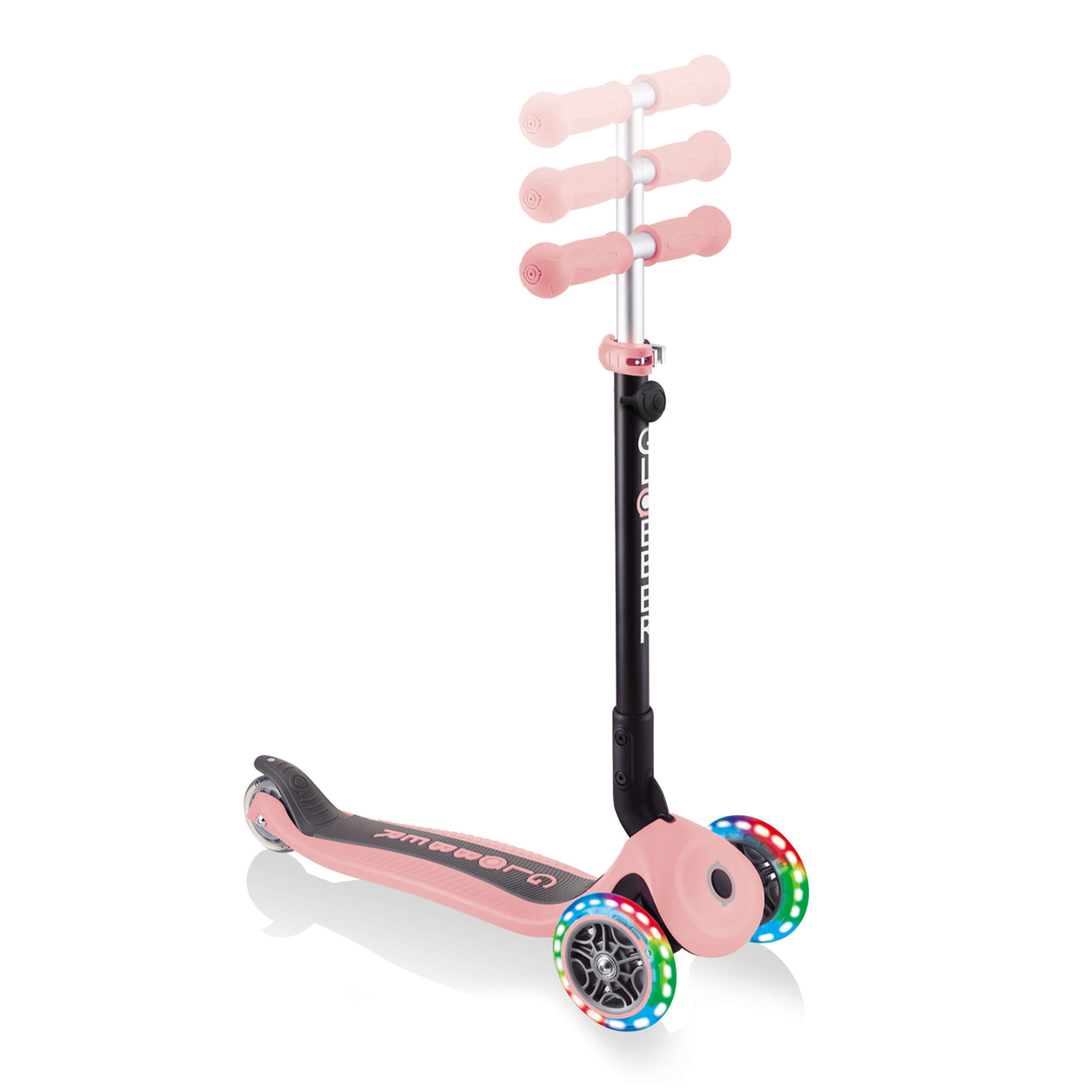 Globber Go Up Foldable Plus Lights 3-in-1 Step Pastel Roze