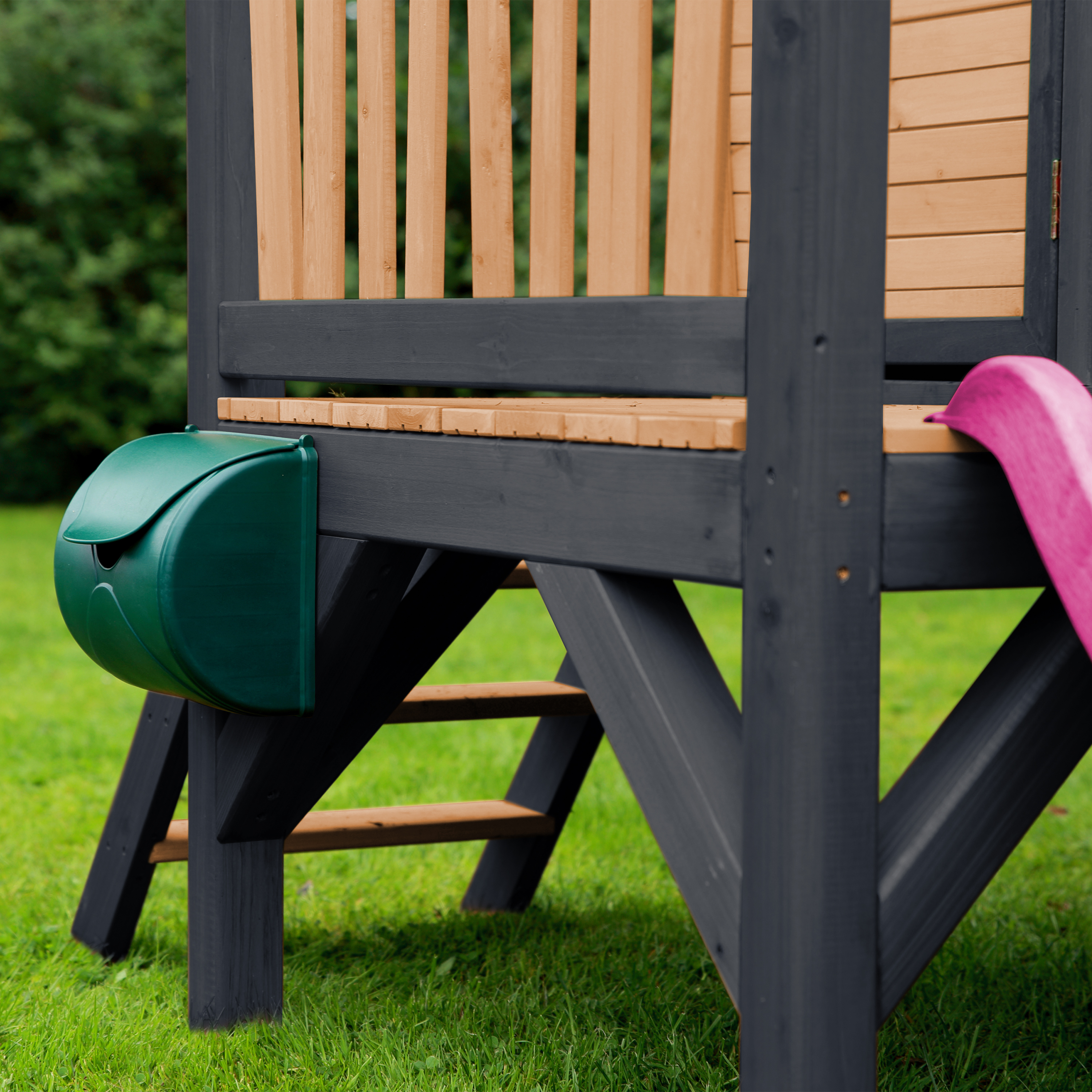AXI Robin Playhouse Brown/Anthracite - Purple Slide-8720365060465 AXI Robin Playhouse Brown/Anthracite - Purple Slide