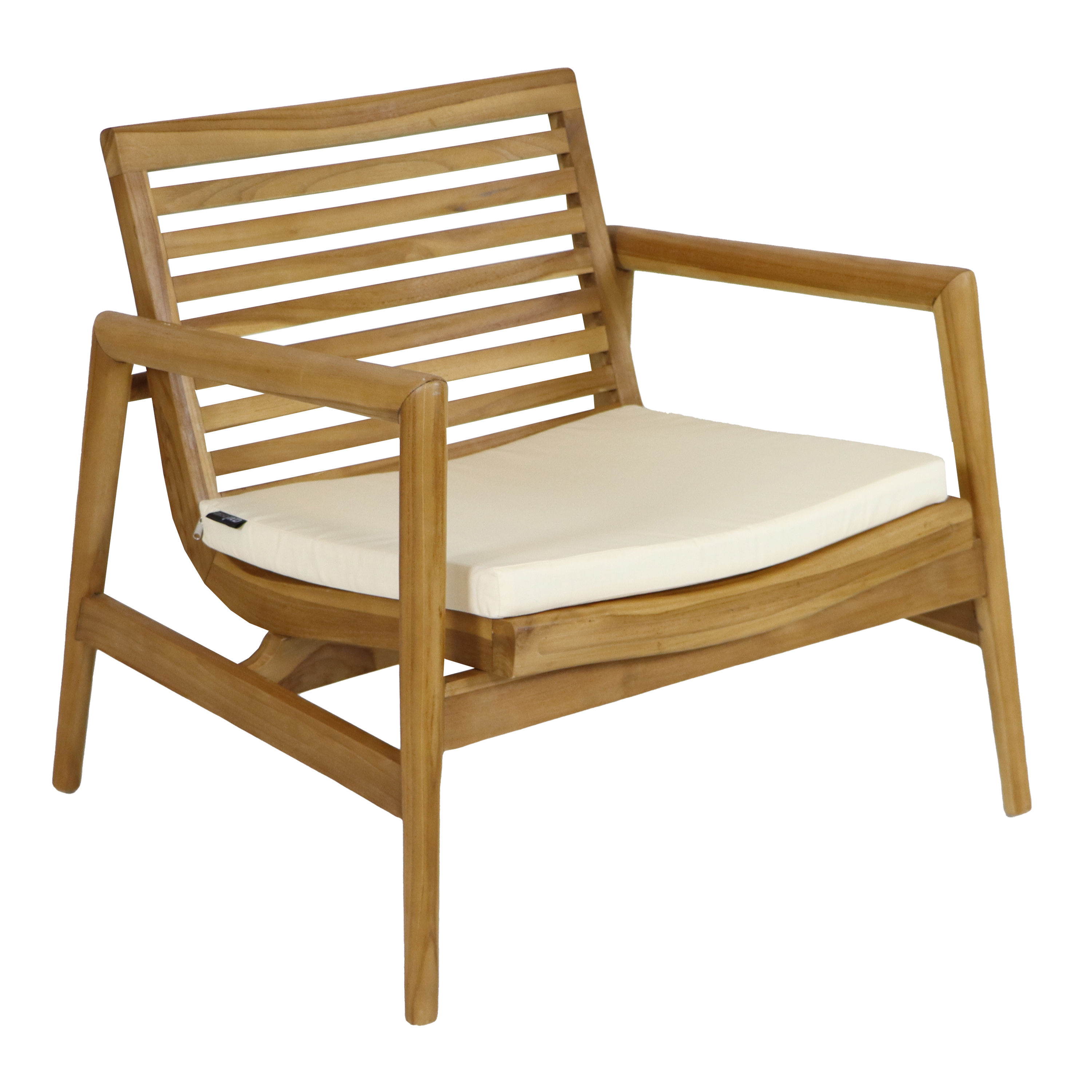 AXI June Lounge Set 4-piece with bench. table & 2 chairs - Teak/Cream-8720365066191 AXI June Lounge Set 4-piece with bench. table & 2 chairs - Teak/Cream