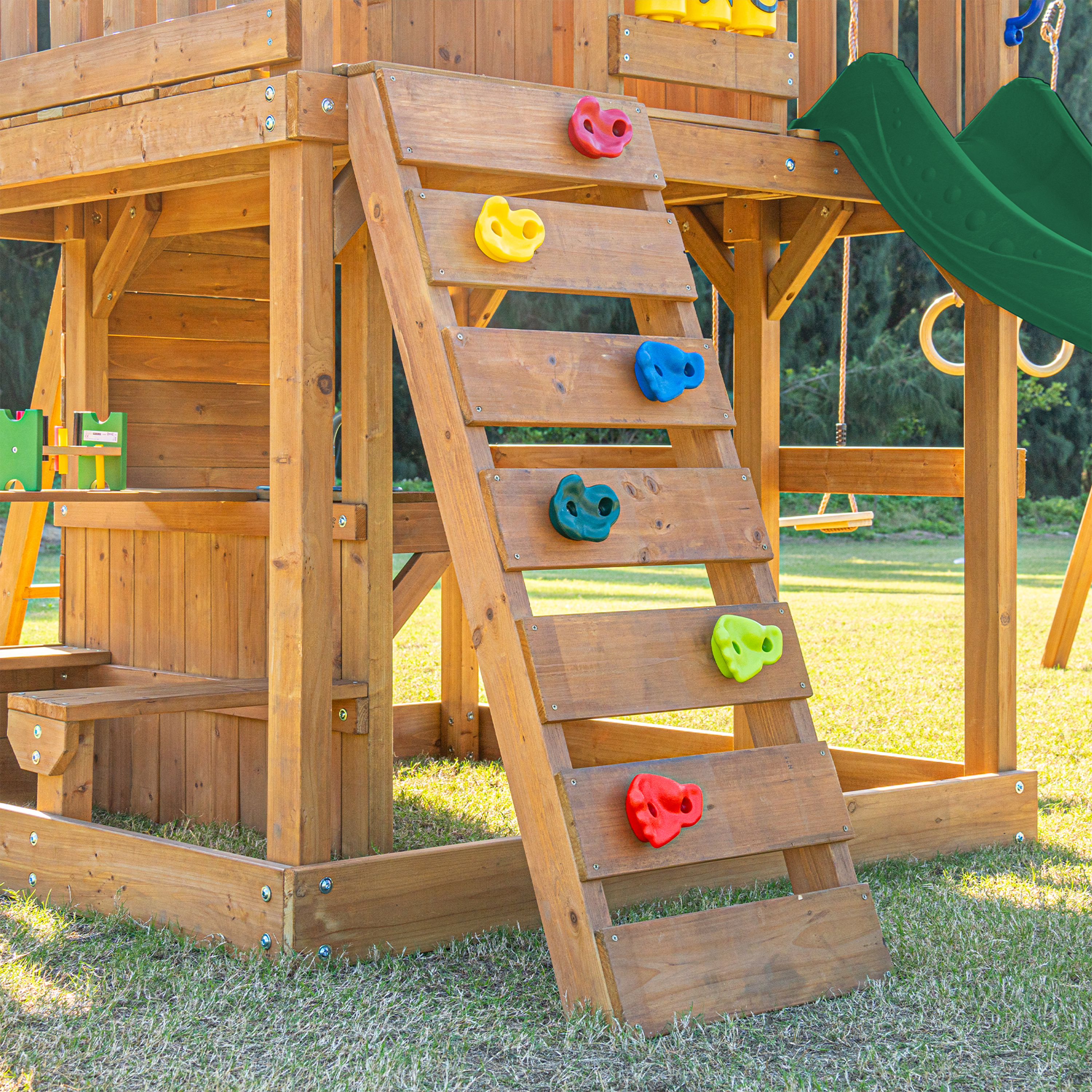 AXI Jack Climbing Frame with Double Swing and Trapeze – Green Slide