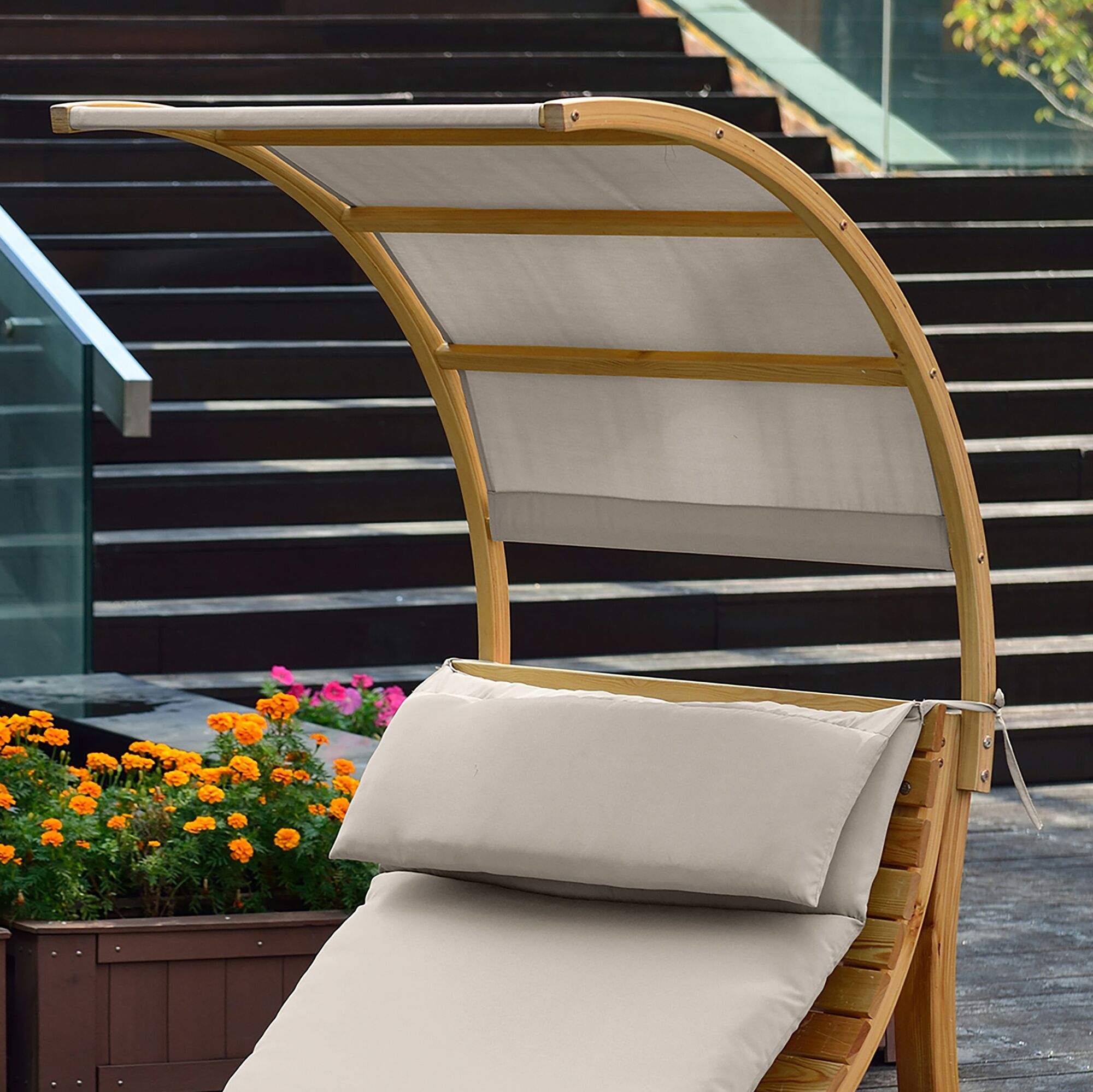 AXI Salina ligstoel met zonnescherm Beige