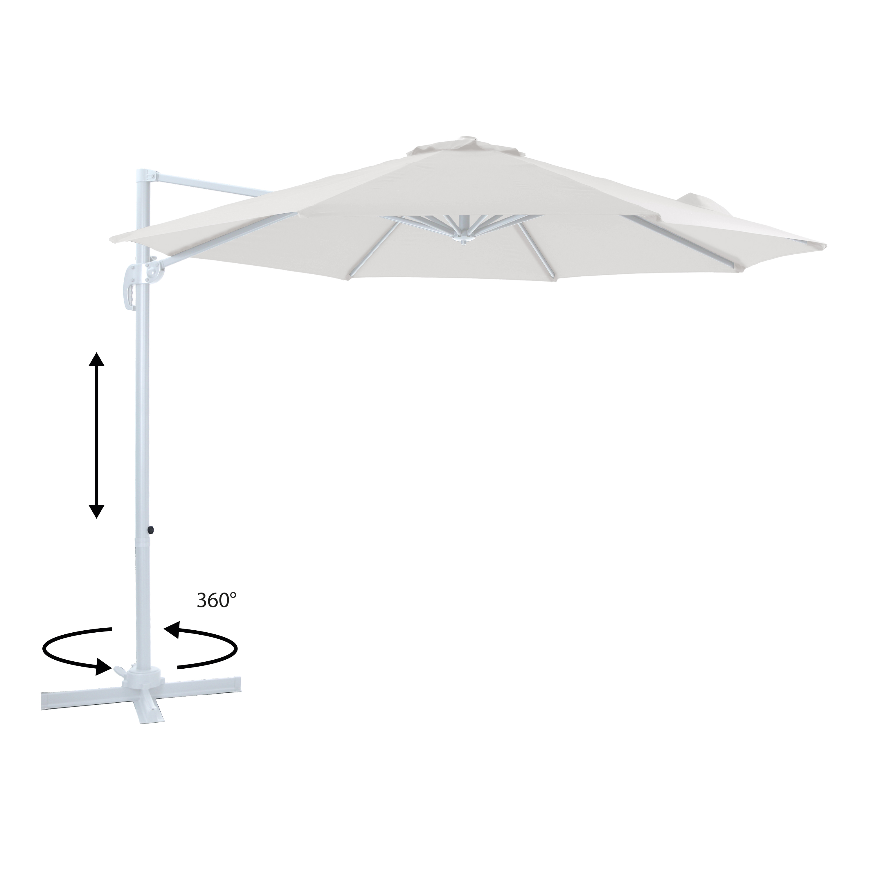 AXI Marisol Cantilever Parasol Ø 300cm Round - White/Beige