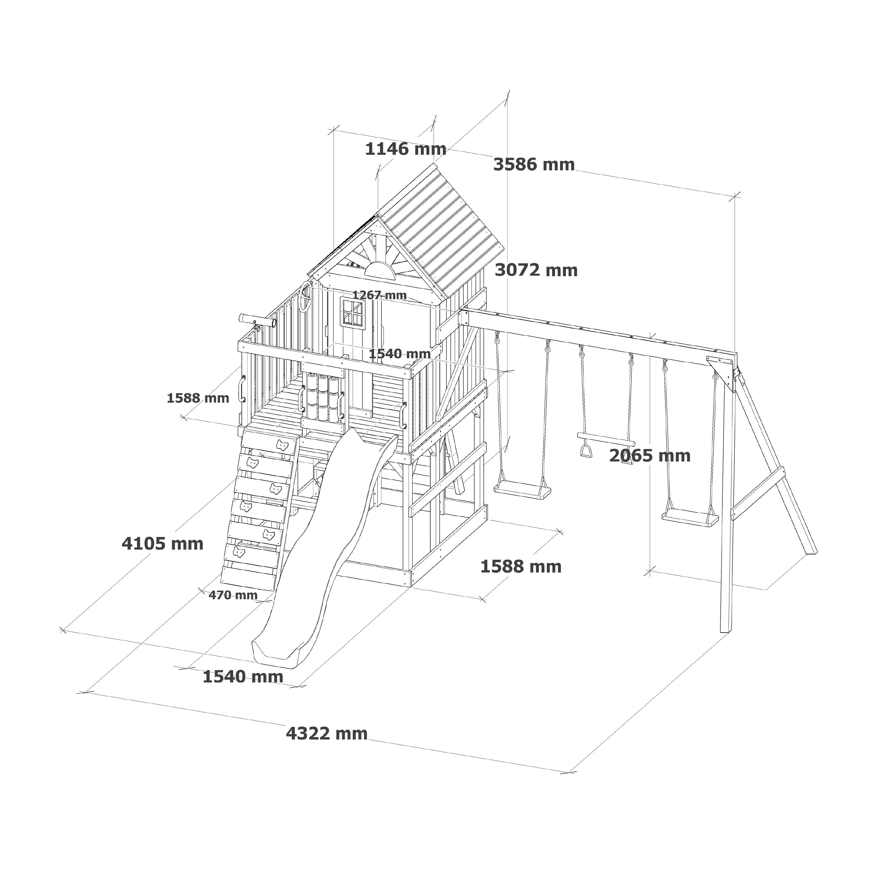 AXI Jack Climbing Frame with Double Swing and Trapeze – Purple Slide