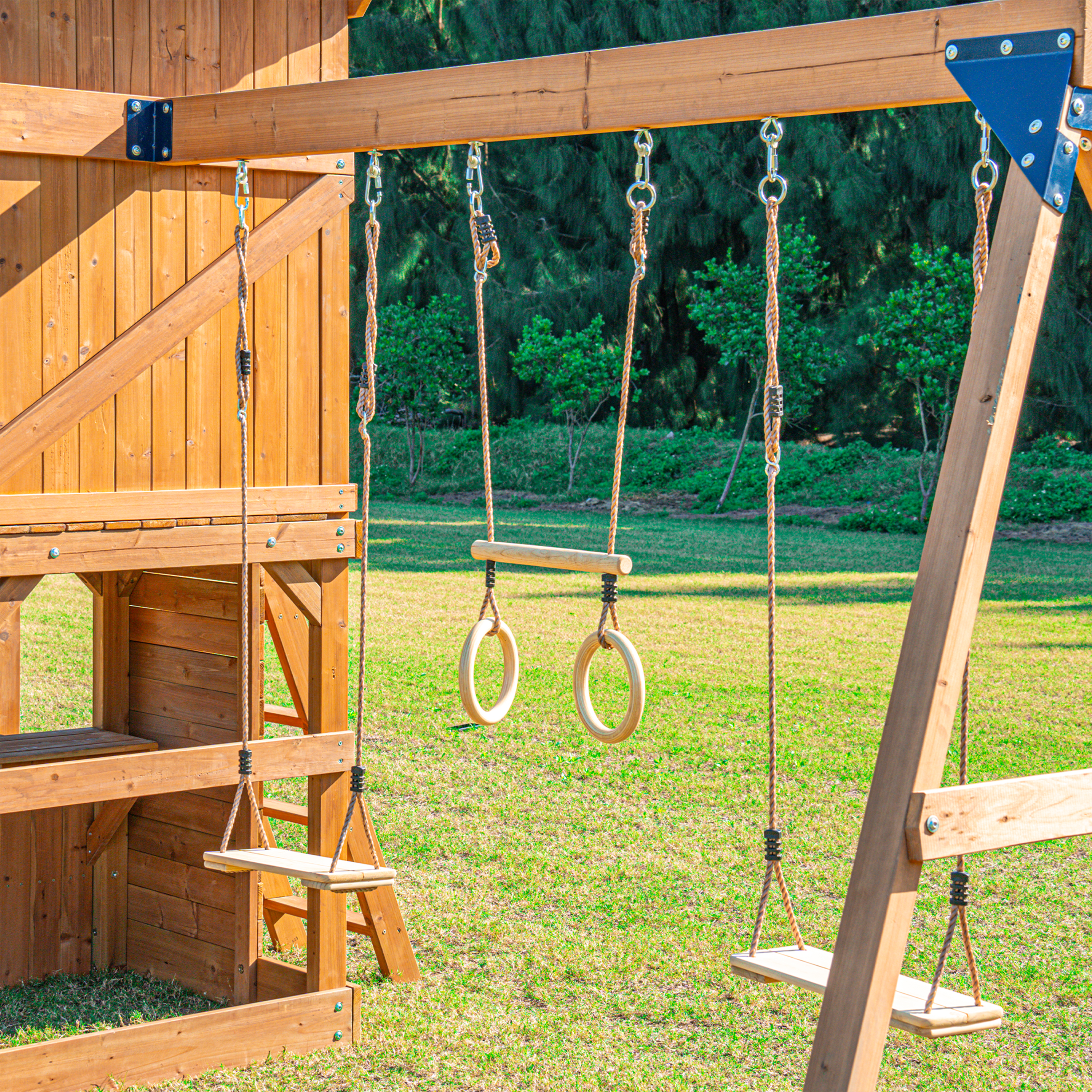 AXI Jack Climbing Frame with Double Swing and Trapeze – Purple Slide