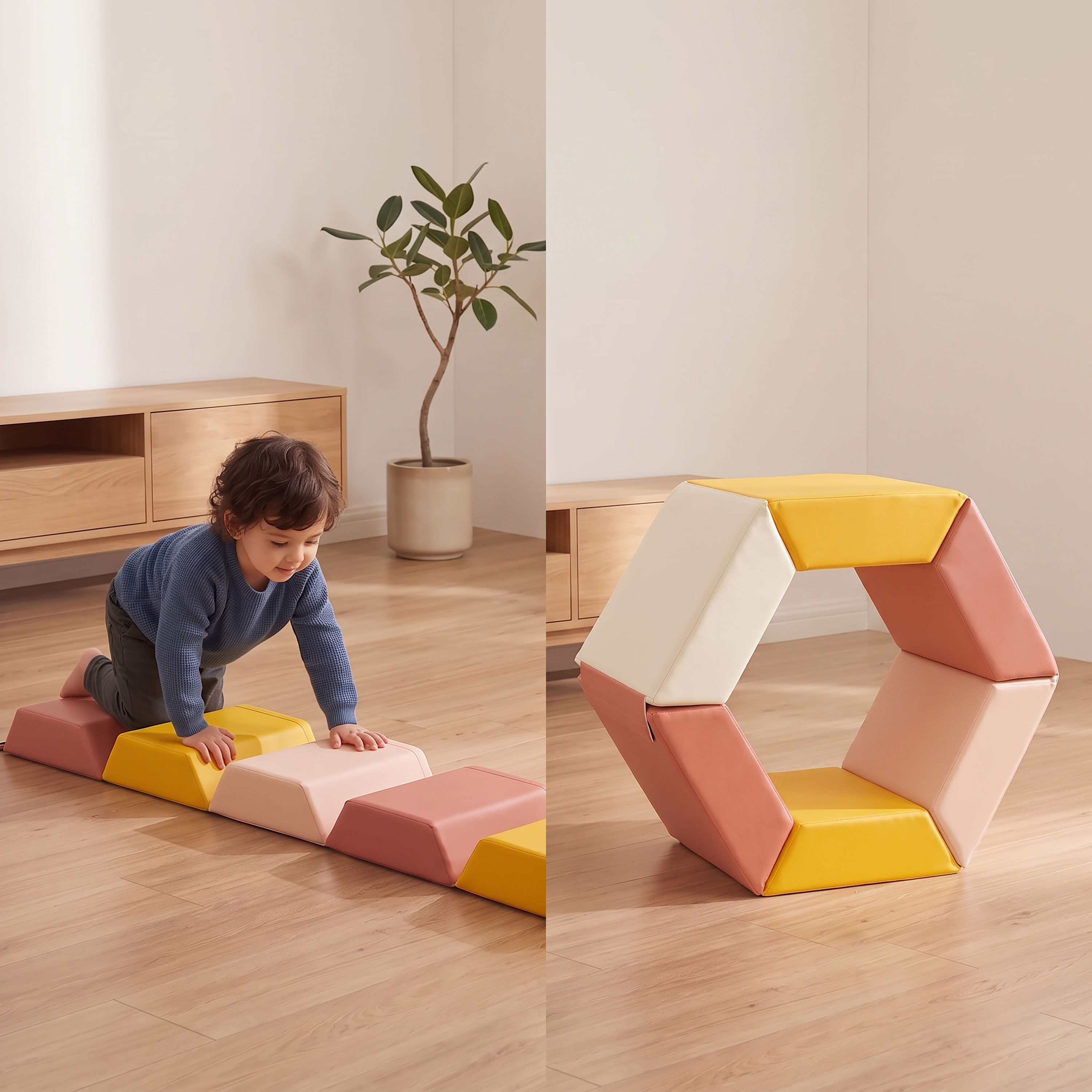 Sunny Iria Foldable Foam Balance Beam – Pink