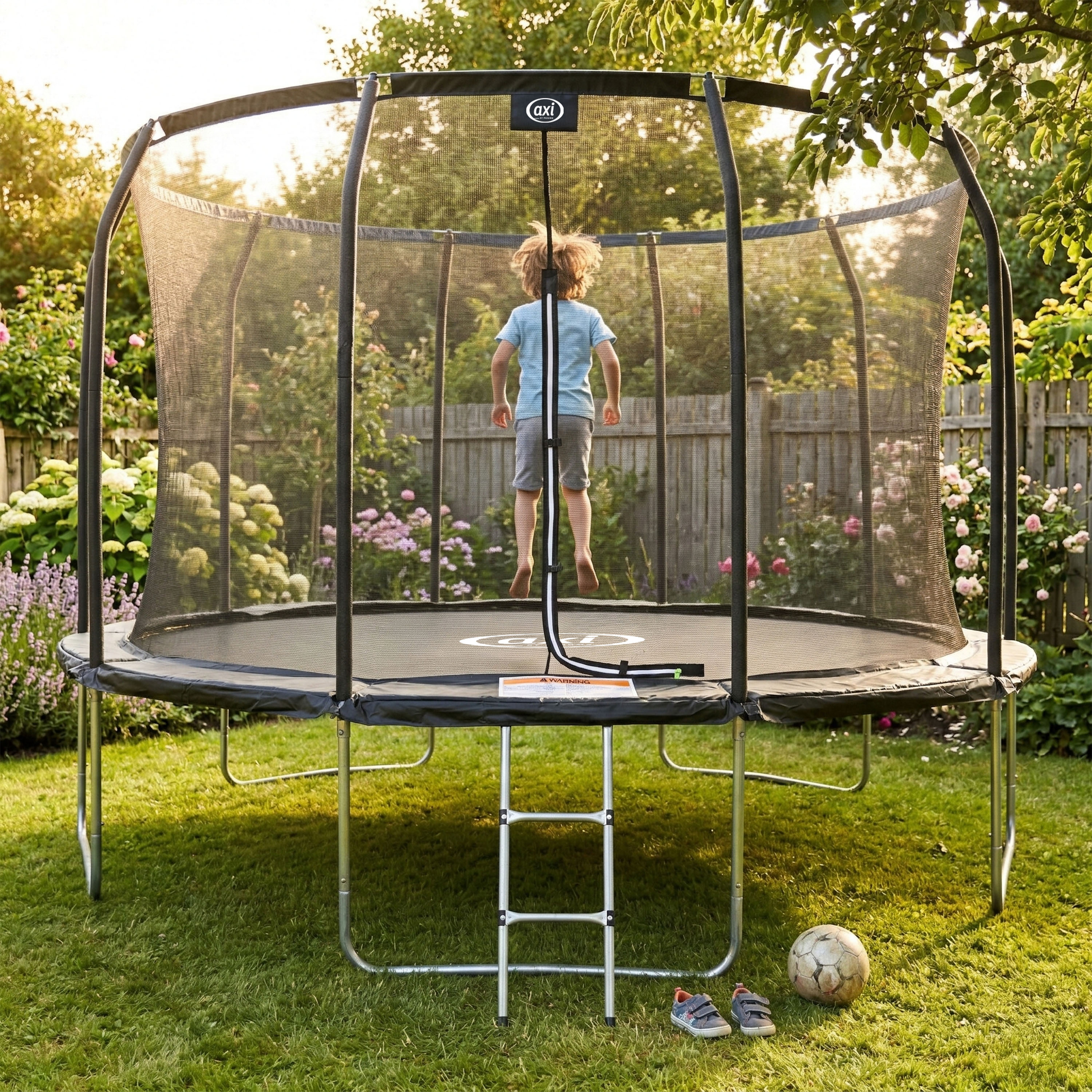 AXI Houston Trampoline Ø 366 cm with ladder – Onground – Black