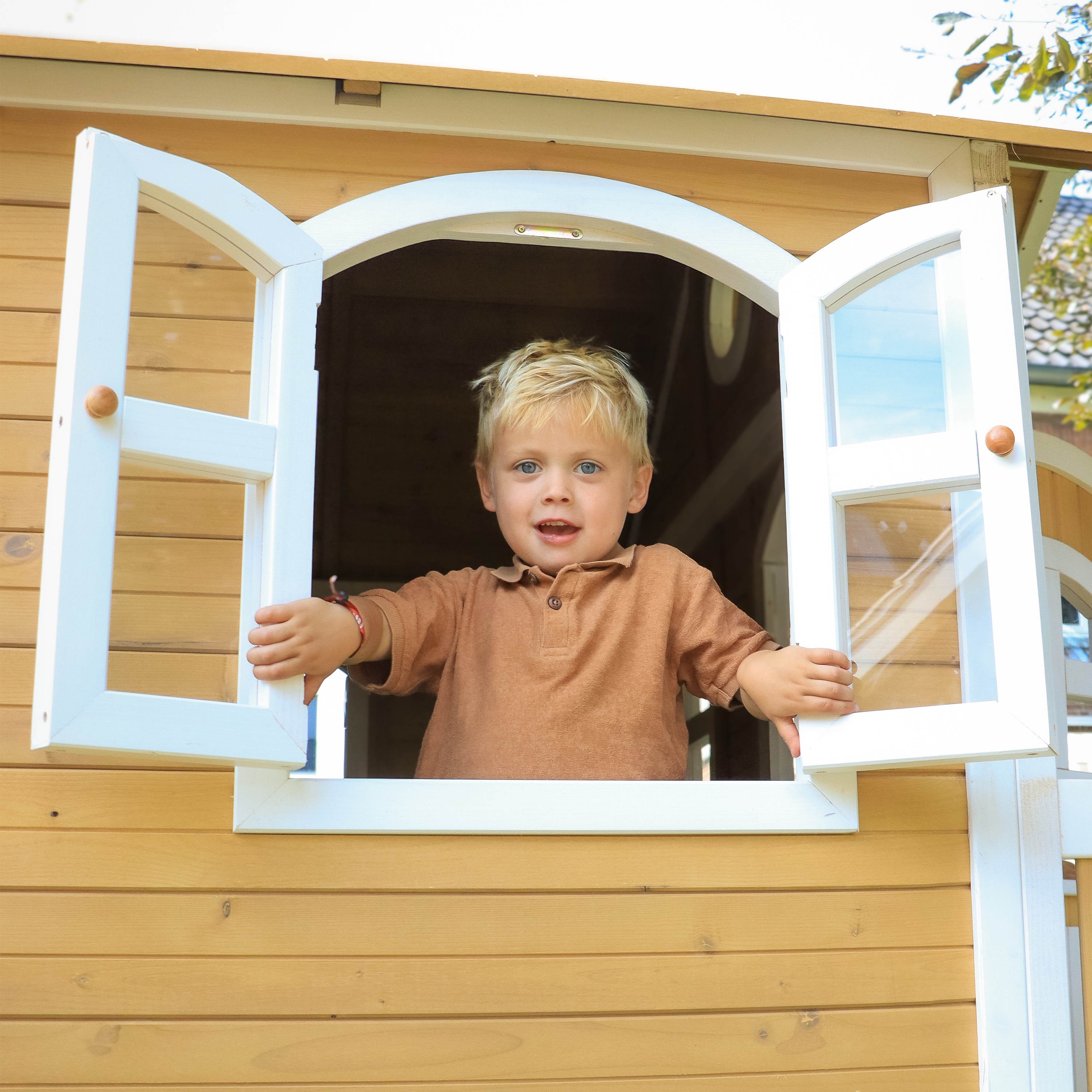 AXI Marc Speelhuis Bruin/wit - Paarse glijbaan