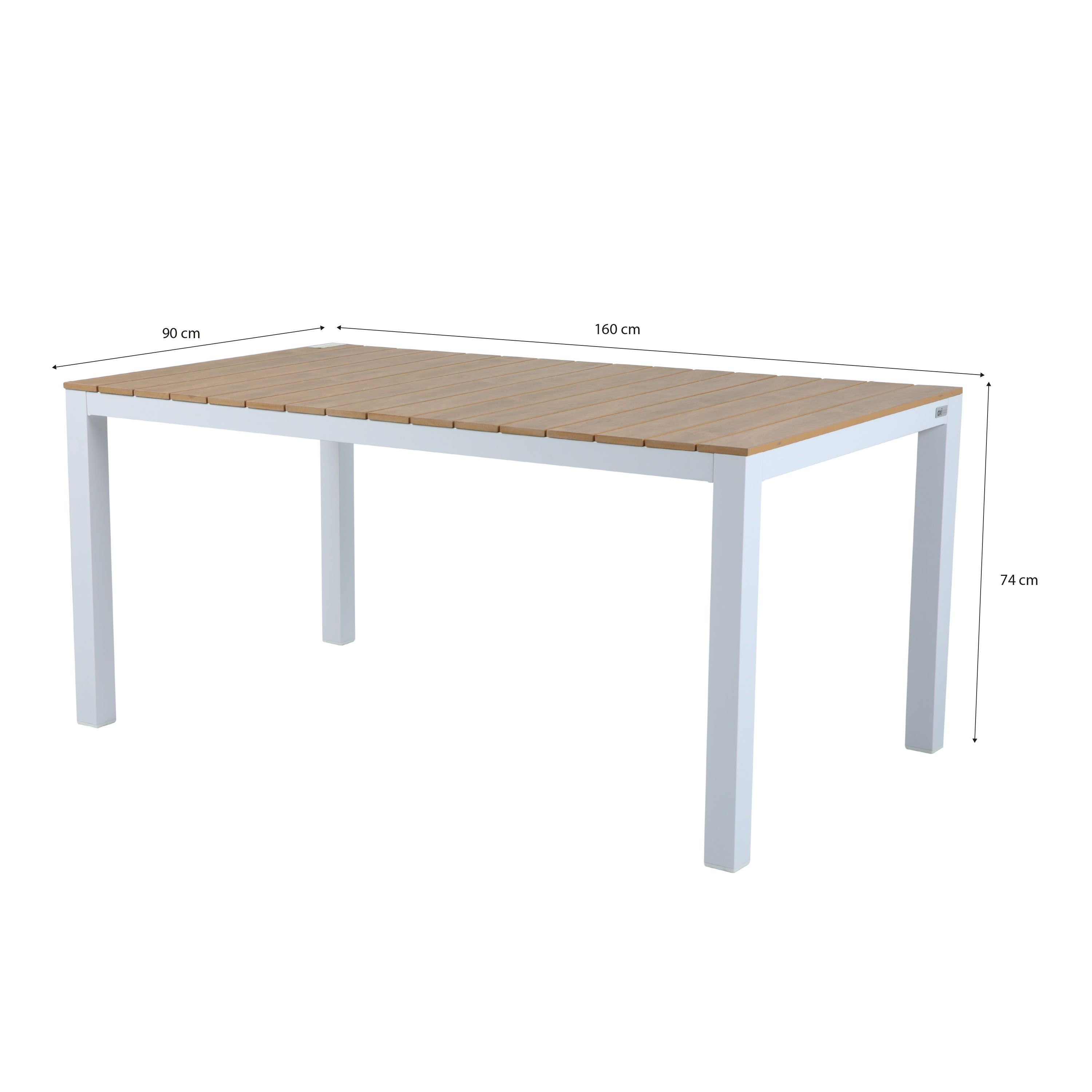 AXI Suvi Dining Garden Table White with Polywood in Teak Effect