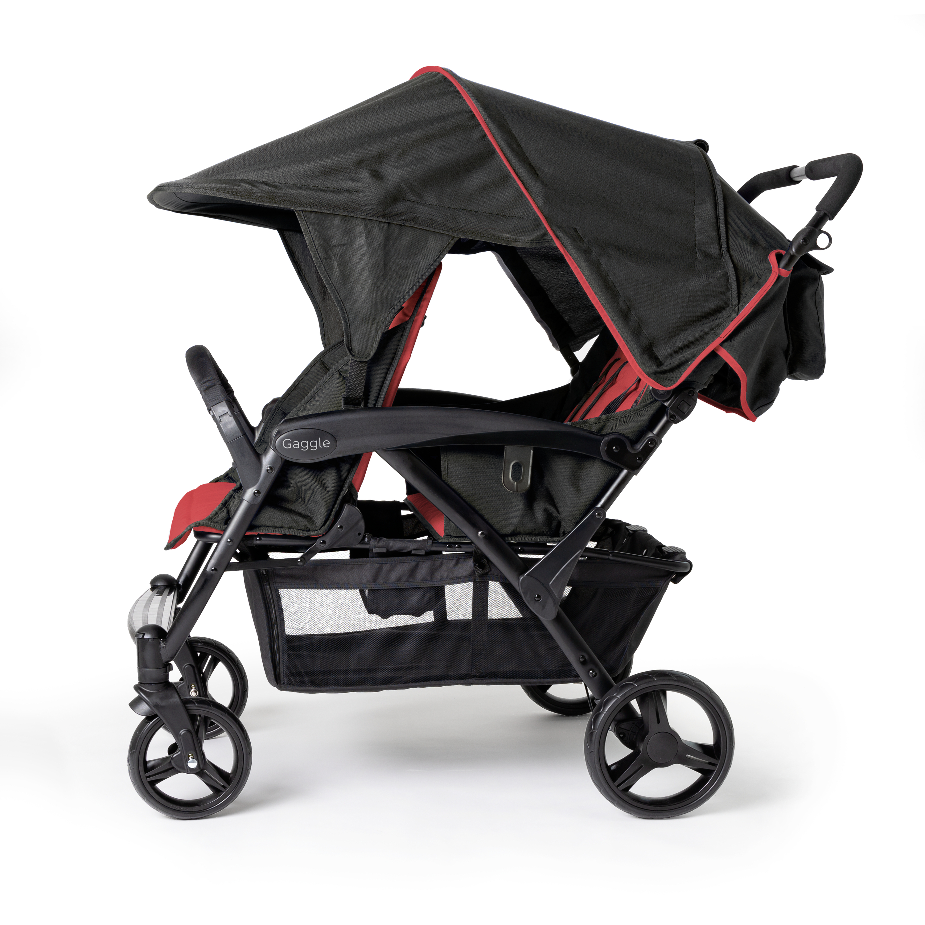Gaggle Odyssey 4x4 Quad Stroller for 4 Children - Red/Black-0849801013549 Gaggle Odyssey 4x4 Quad Stroller for 4 Children - Red/Black