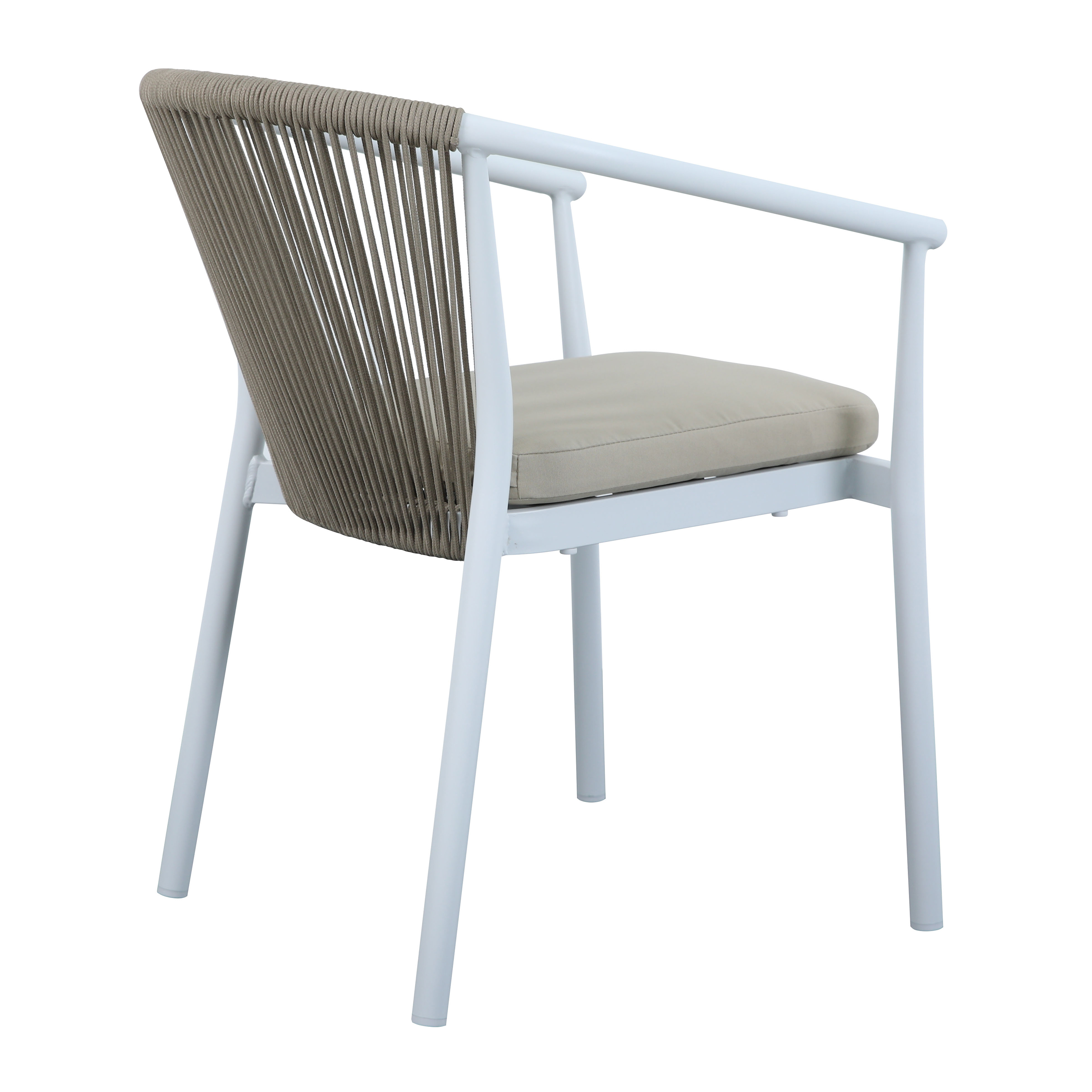 AXI Suvi Garden Set with 4 Chairs White with Teak-look Polywood-8720365062568 AXI Suvi Garden Set with 4 Chairs White with Teak-look Polywood