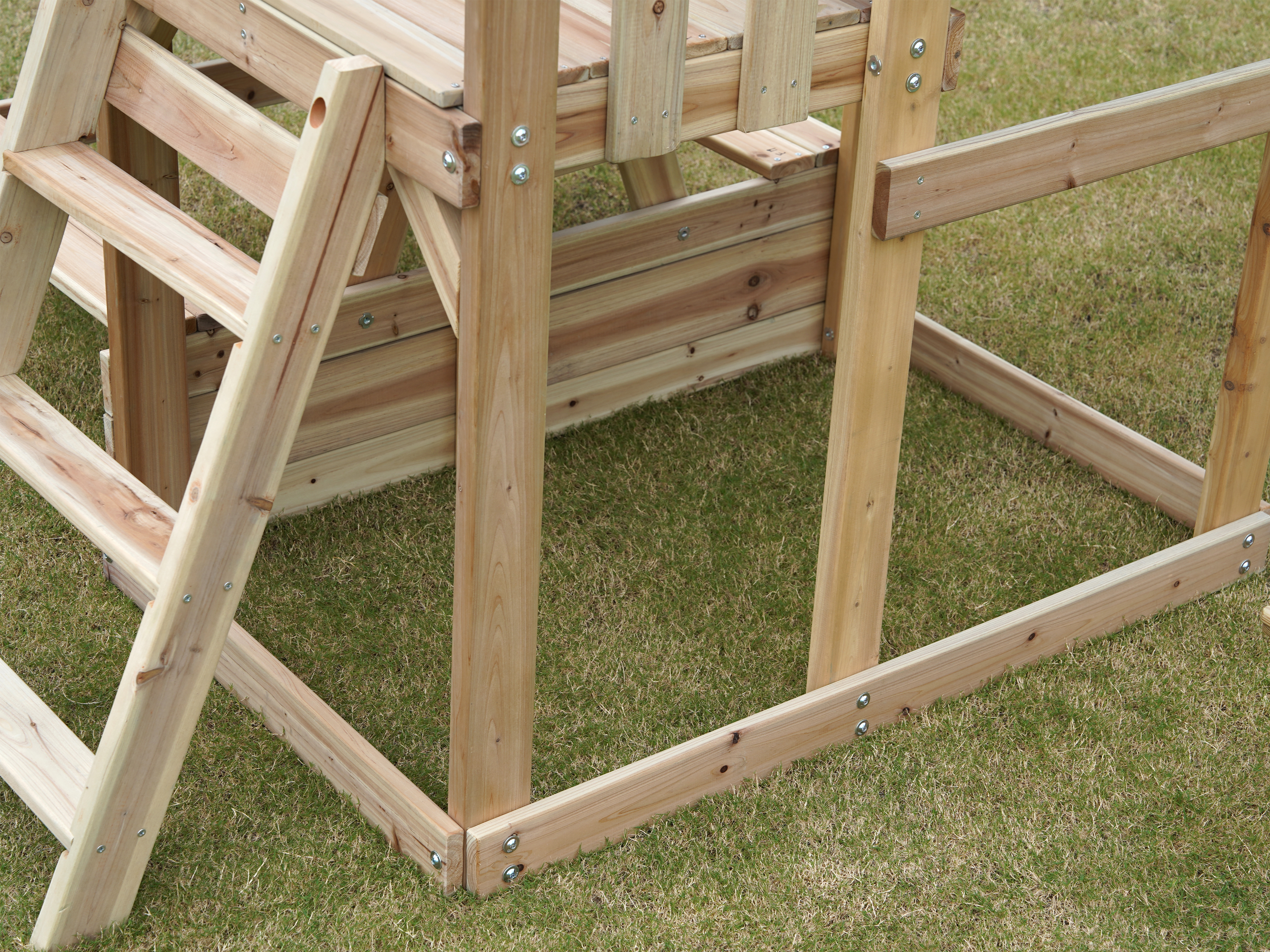 AXI Mette Playground with Double Swing Brown - Grey Slide 