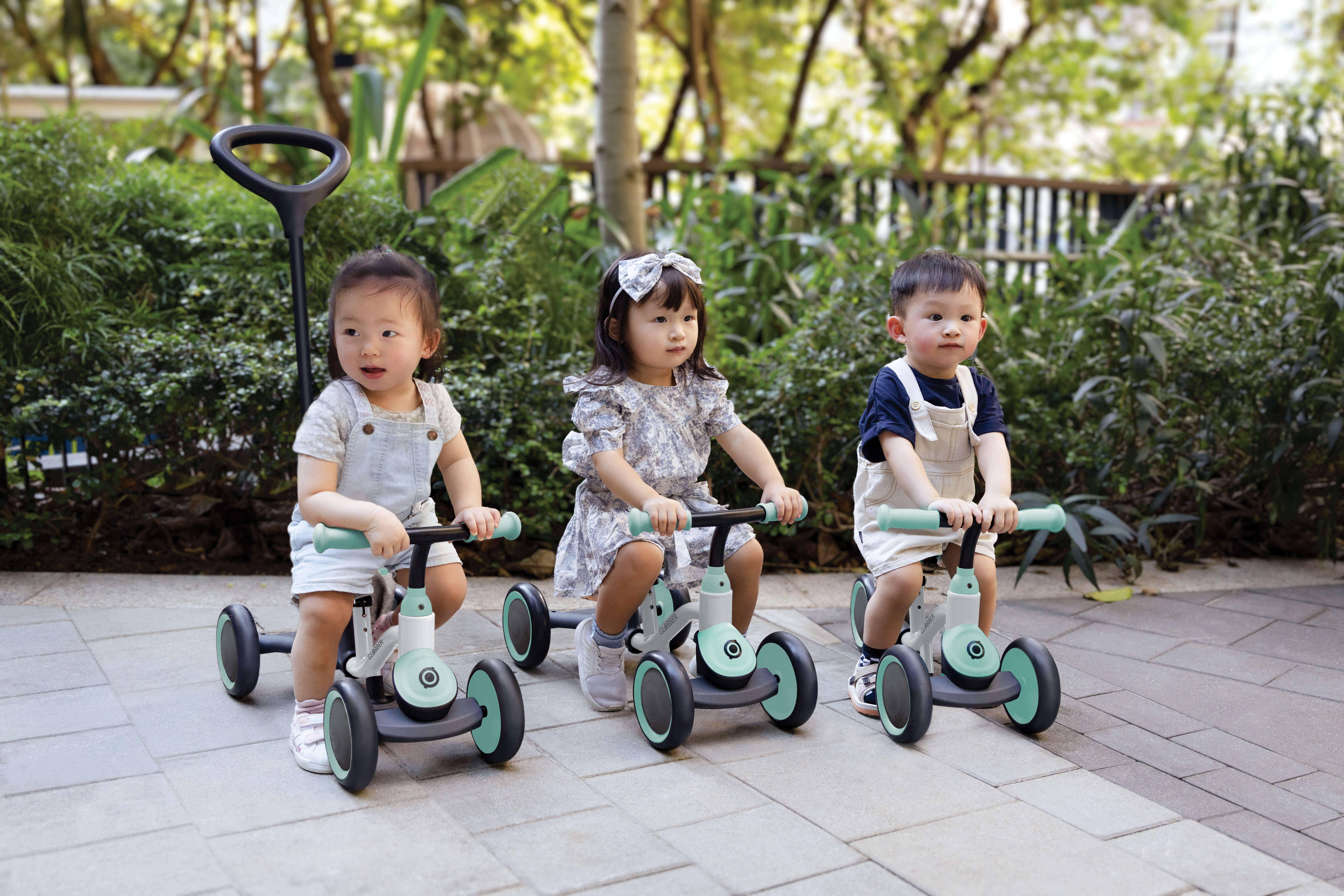 Globber Learning Bike 3-in-1 Leerfiets Wit Pastel Mint-4895224405771 Globber Learning Bike 3-in-1 Leerfiets Wit Pastel Mint