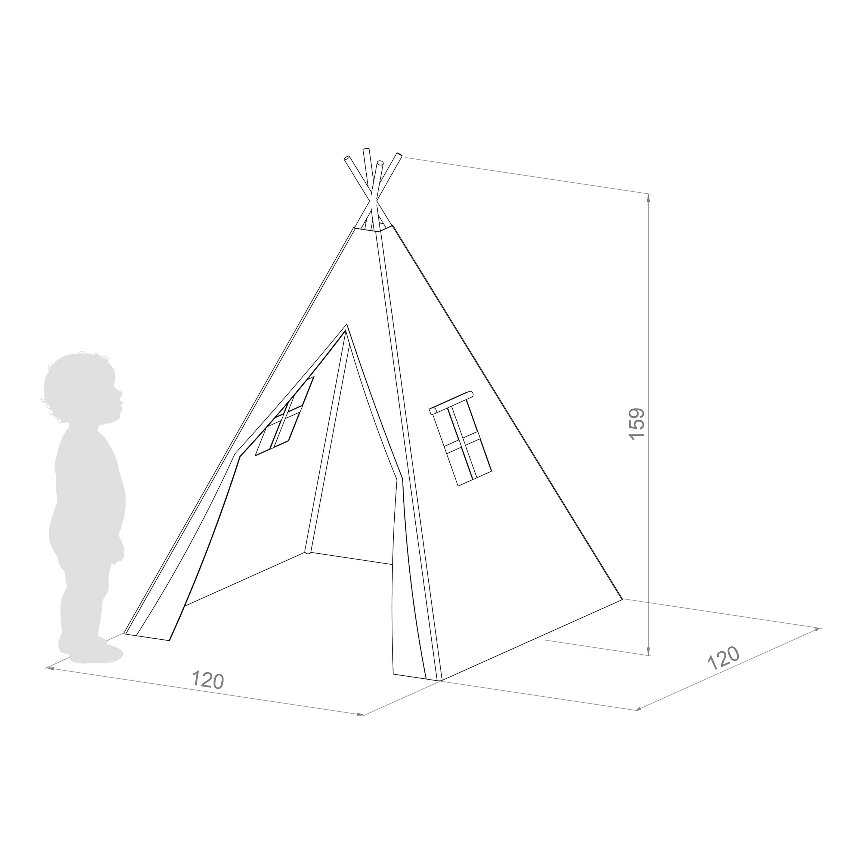 Sunny Alba Teepee Tent - Pastel Green