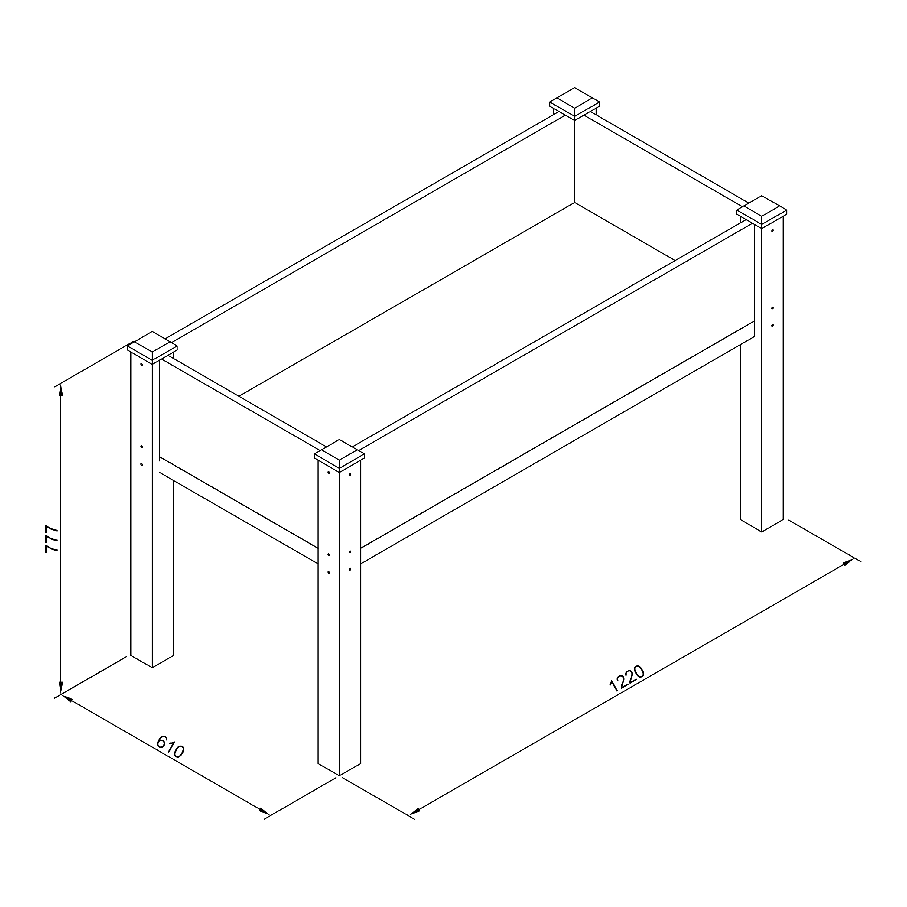 AXI Raised Planter Brown-8720365066498 AXI Raised Planter Brown