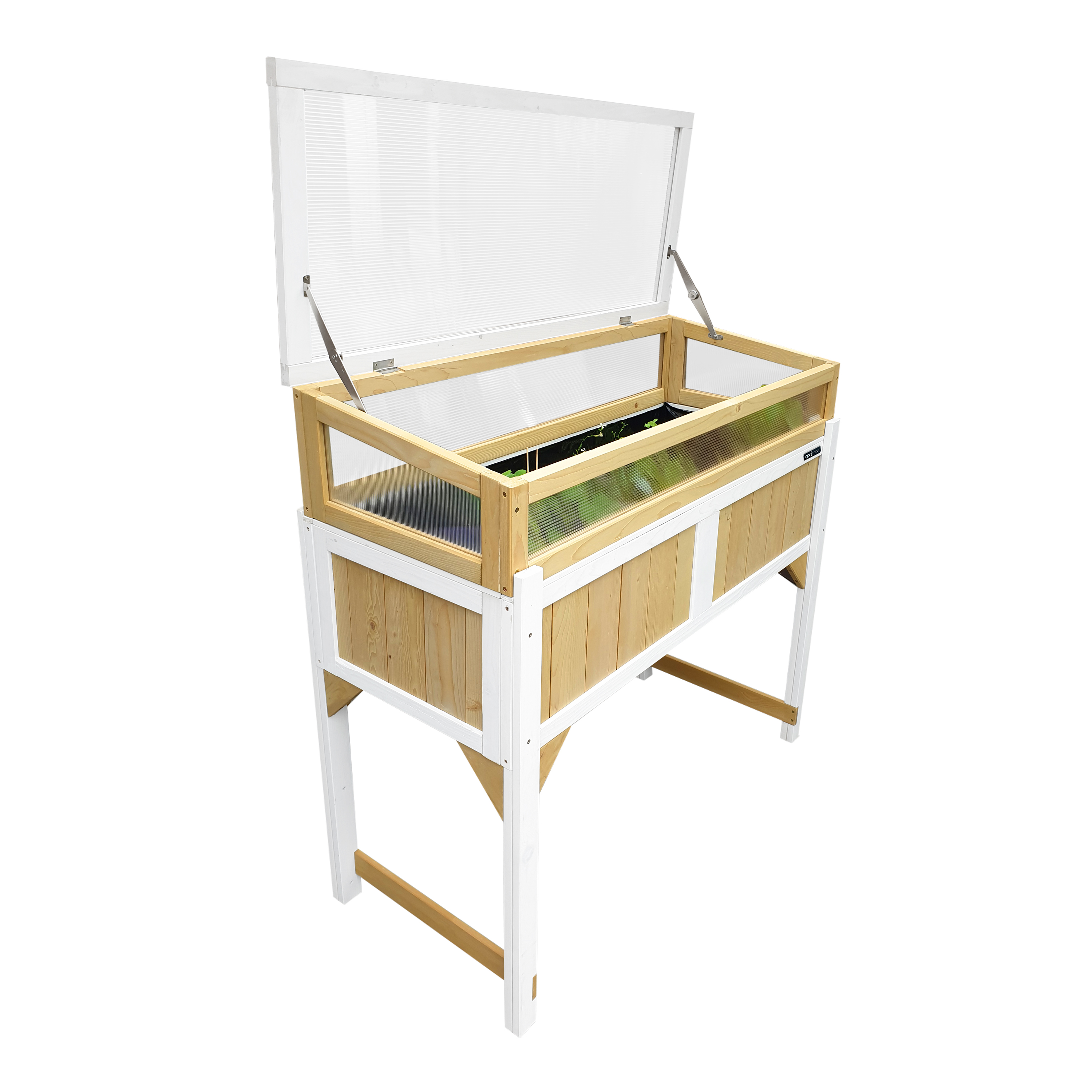 AXI Kweektafel met broeikas en gronddoek Bruin/wit-8717973938187 AXI Kweektafel met broeikas en gronddoek Bruin/wit