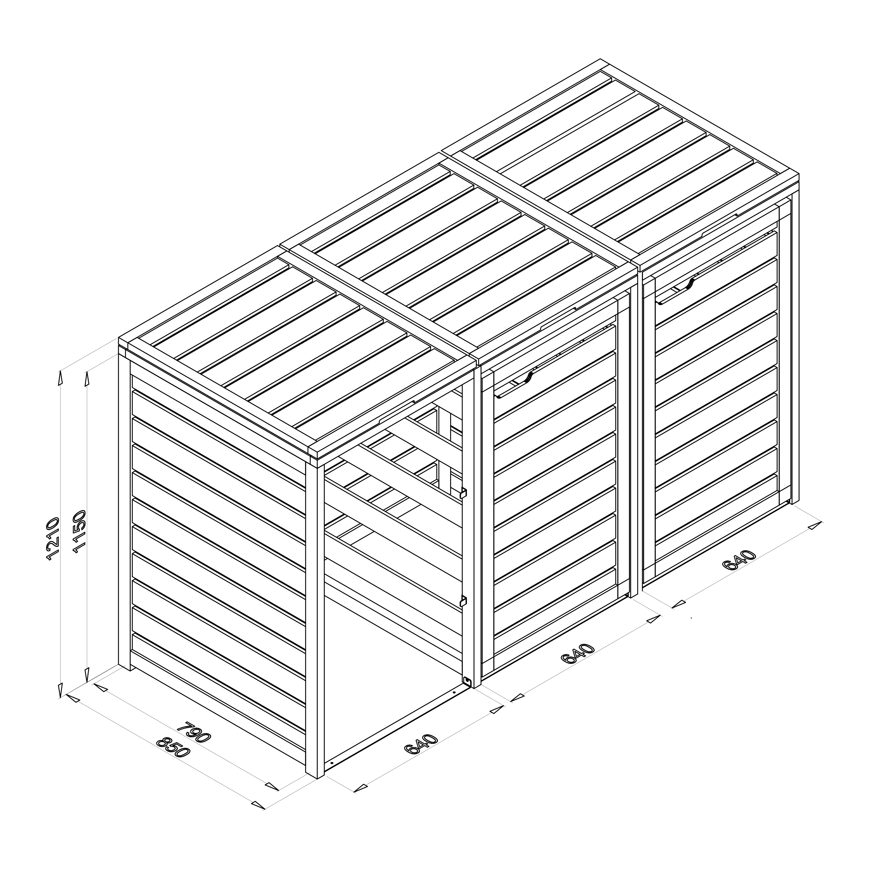AXI Lex Wooden Bin Storage Brown – 3 bins