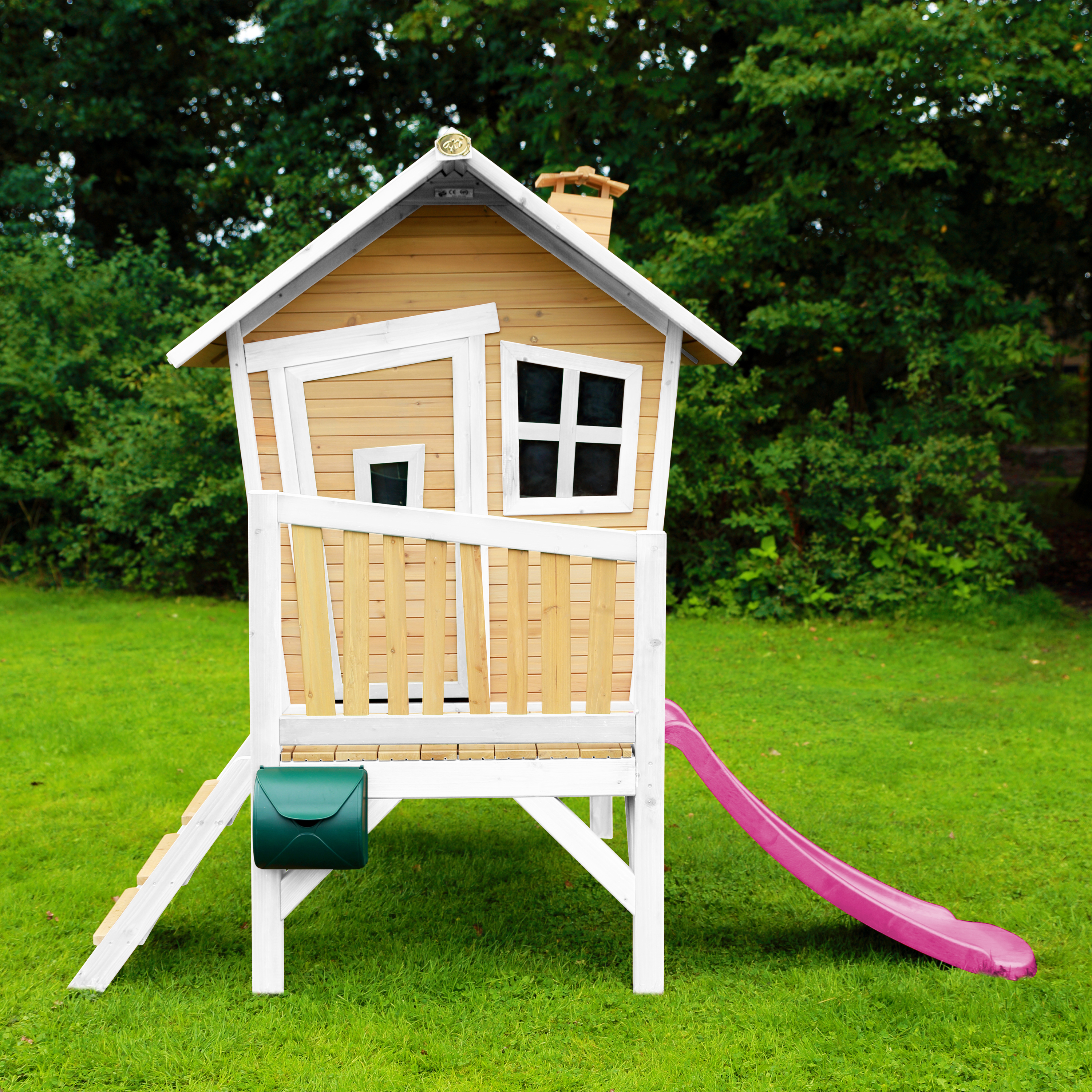 AXI Robin Playhouse Brown/White - Purple Slide