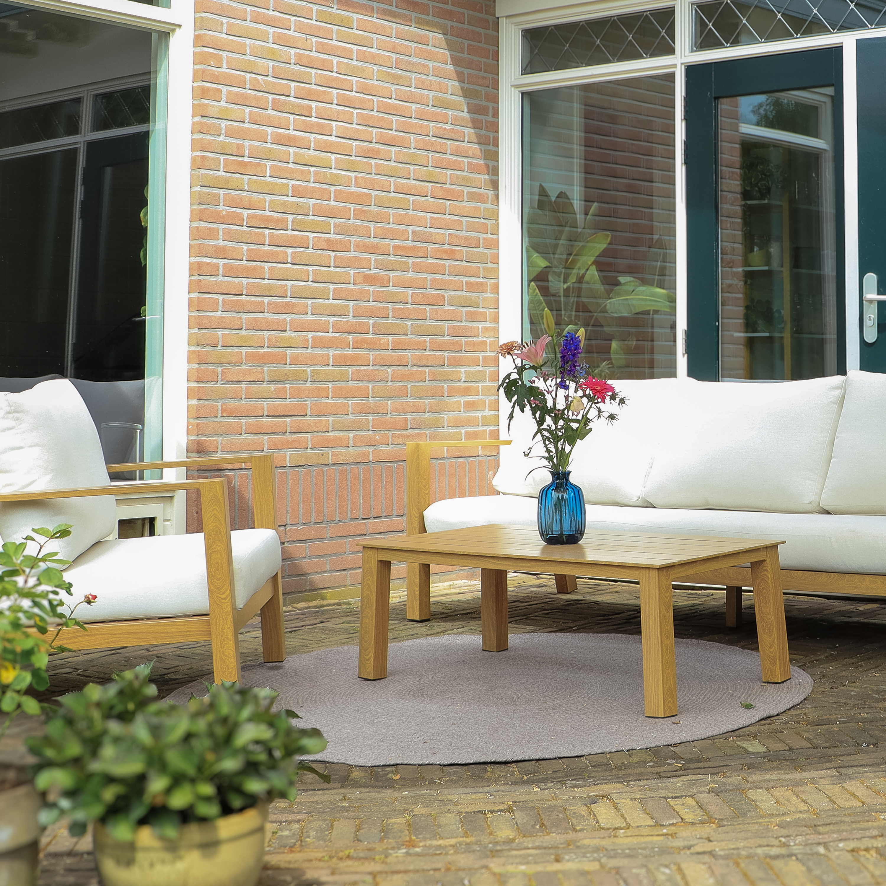 AXI Corfu Outdoor Rug – Round – Ø 180 cm – Brown