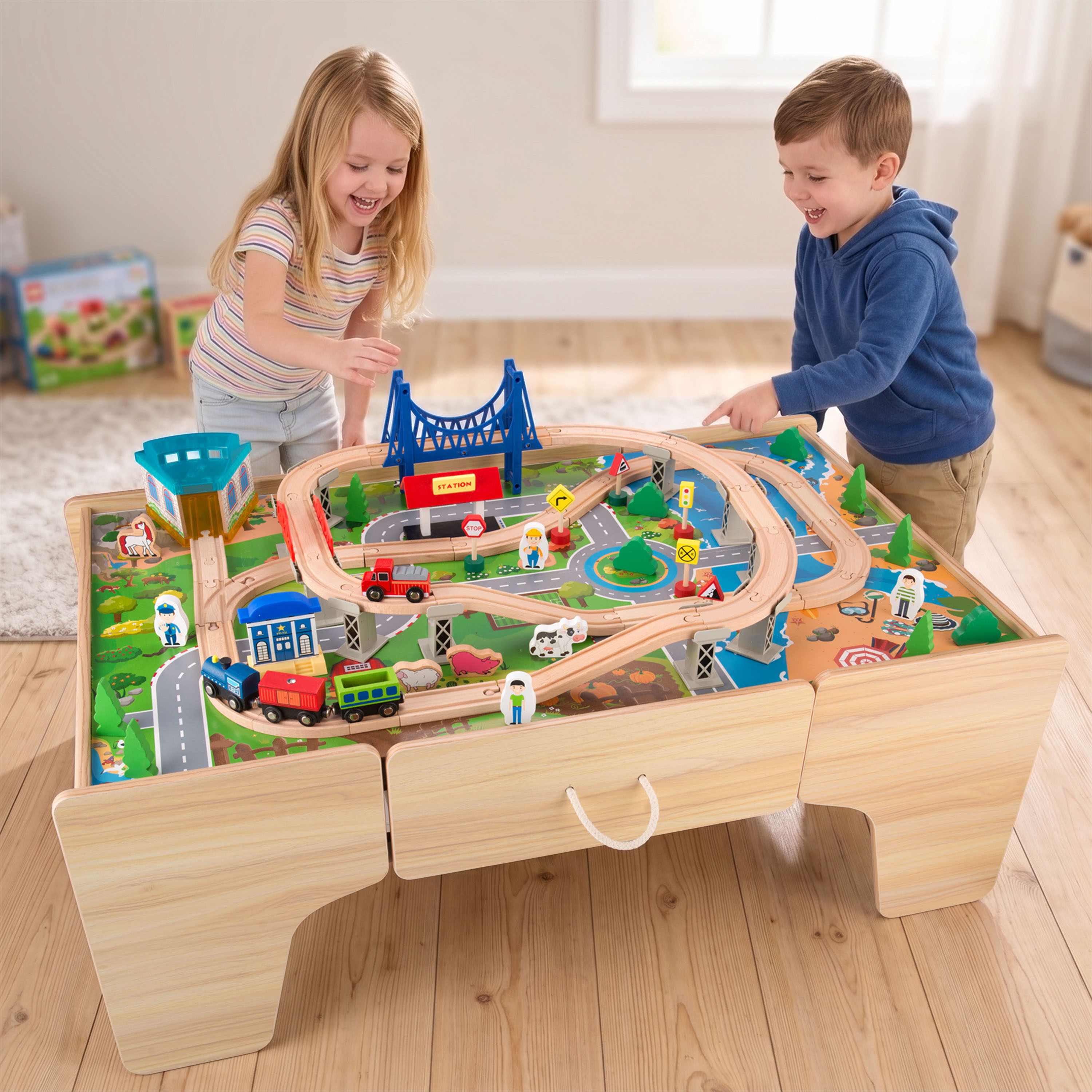 Sunny Tim Wooden Train Activity Table