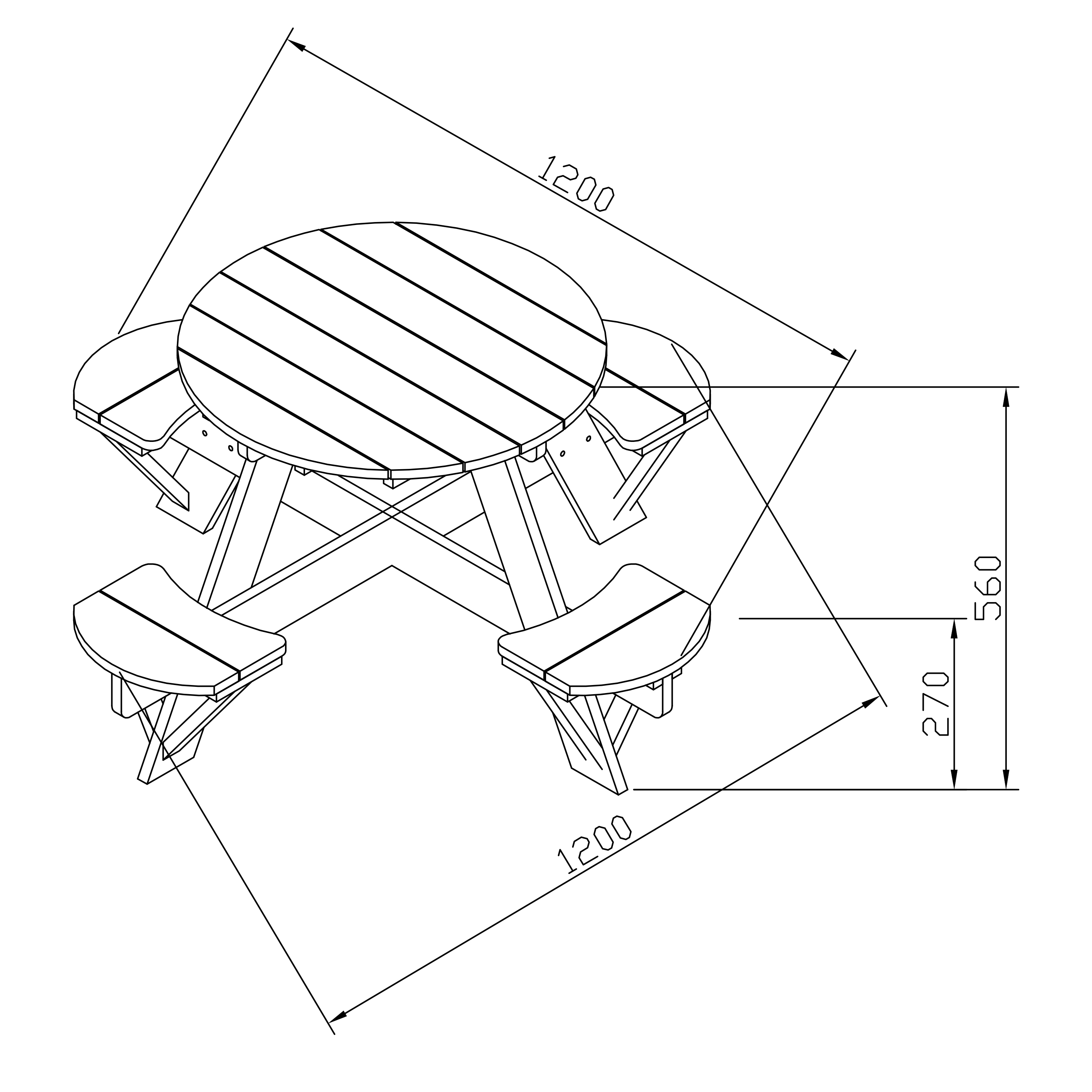 AXI UFO Picnic Table Round - Brown/White