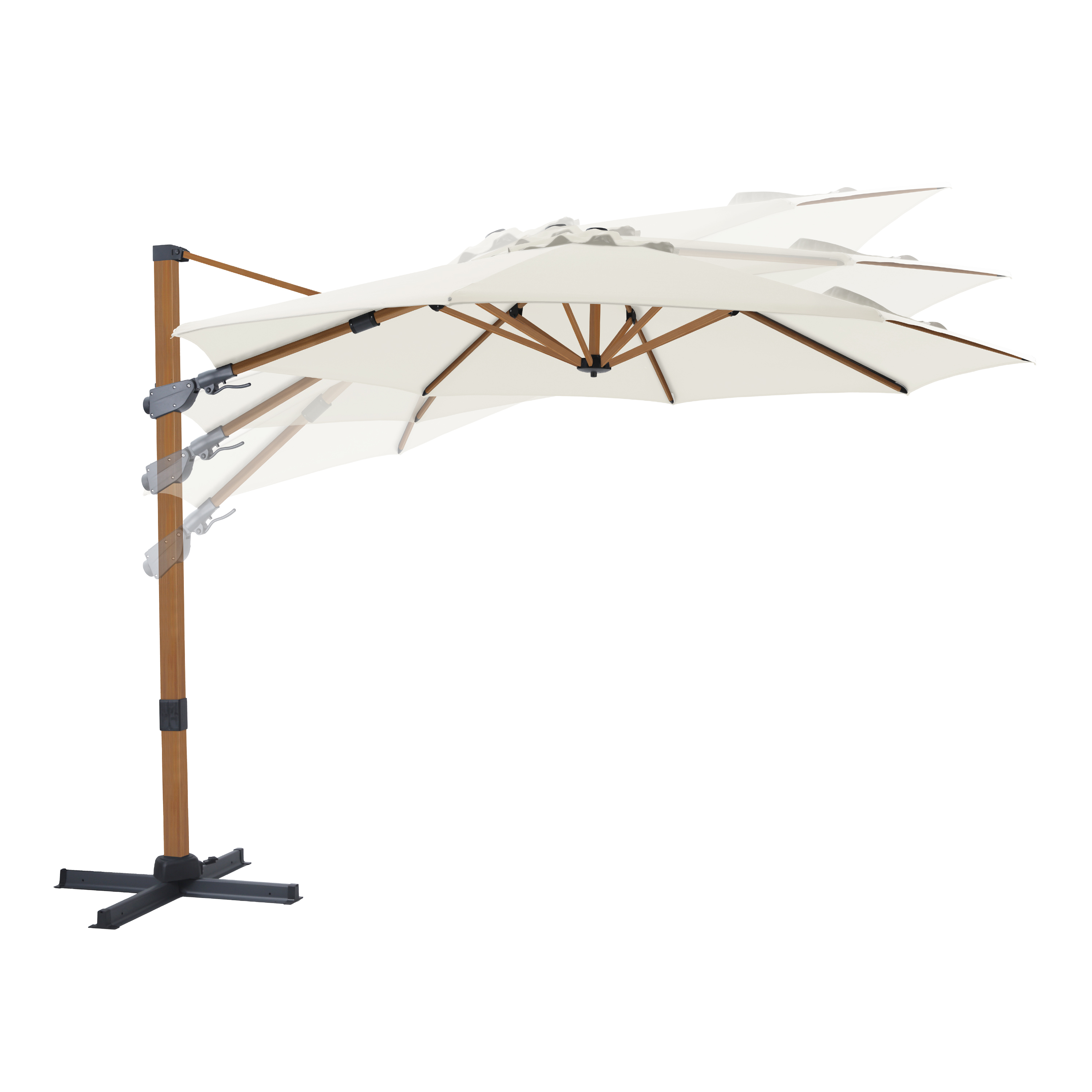 AXI Cyrus Premium Zweefparasol Ã˜ 300cm Houtlook/beige