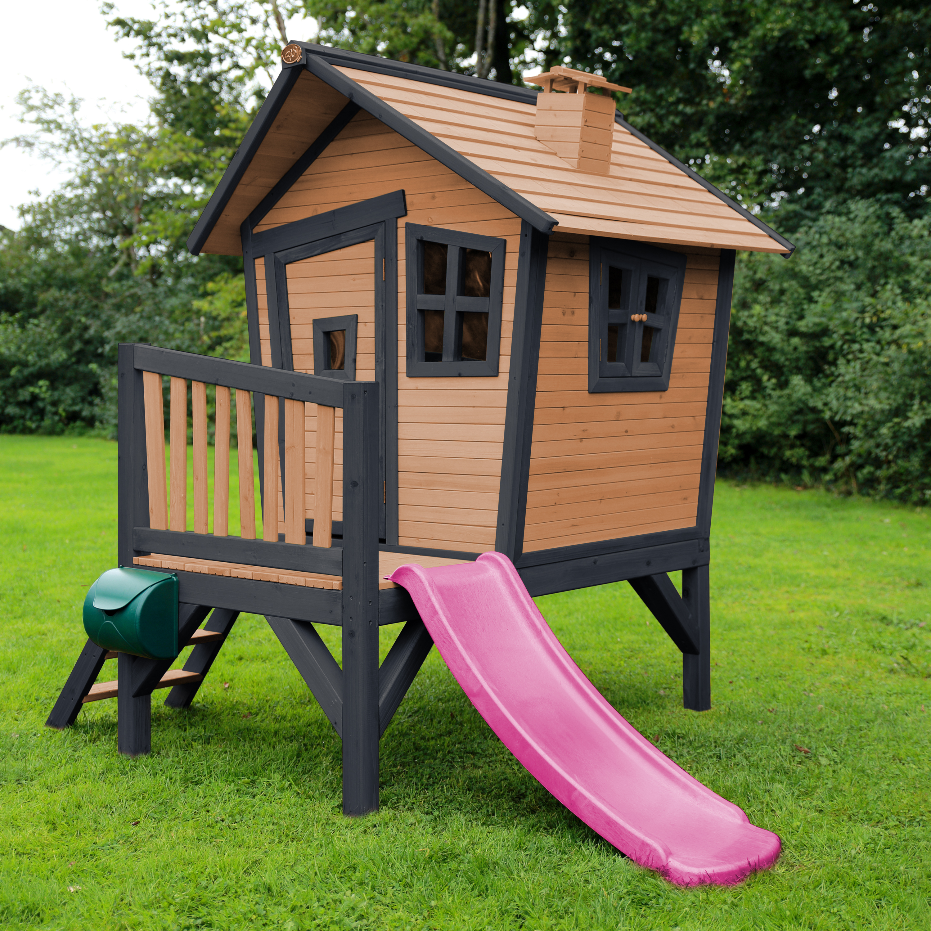 AXI Robin Playhouse Brown/Anthracite - Purple Slide-8720365060465 AXI Robin Playhouse Brown/Anthracite - Purple Slide