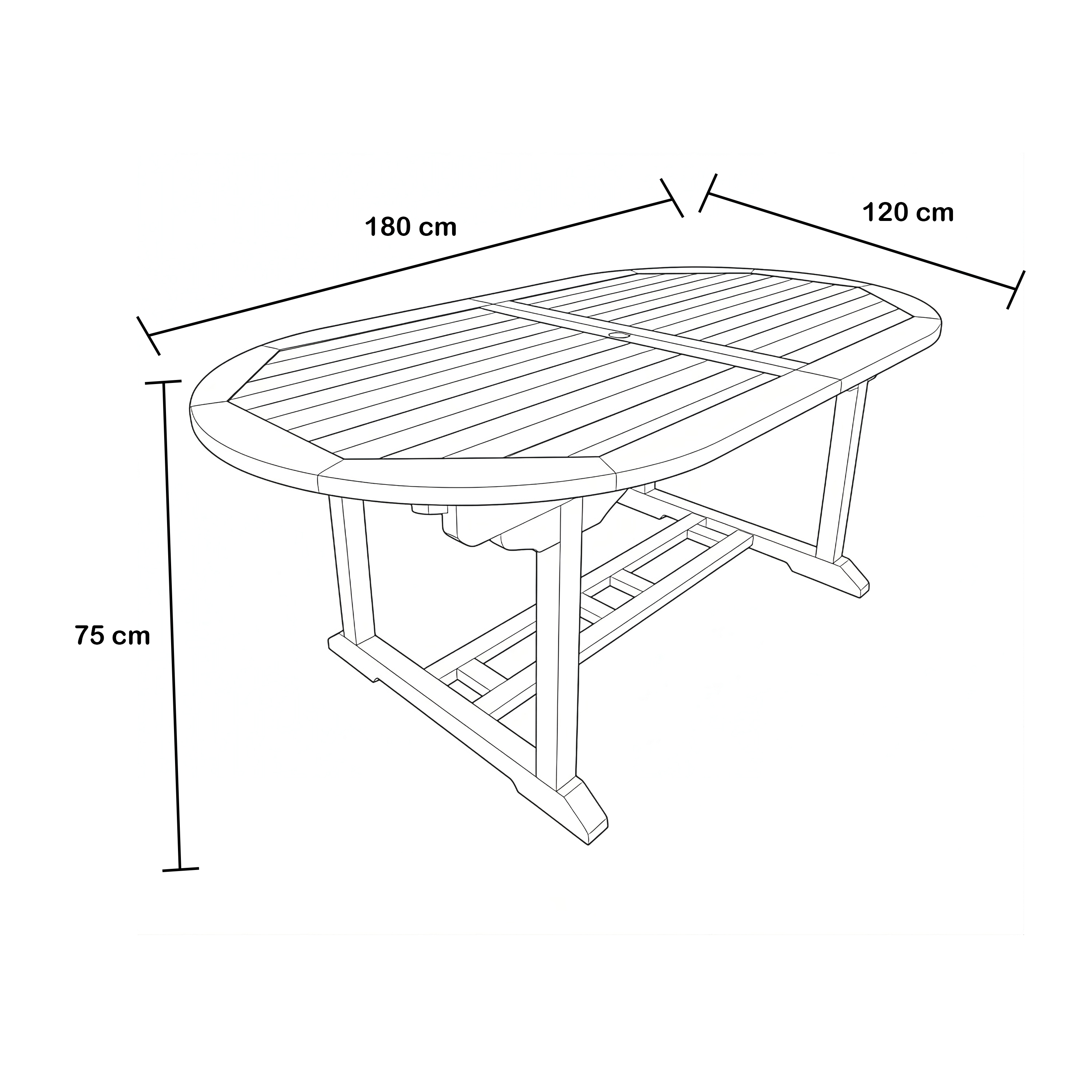 AXI Marzi/Alva 180-240 cm Garden Set 7-piece Teak - Extendable