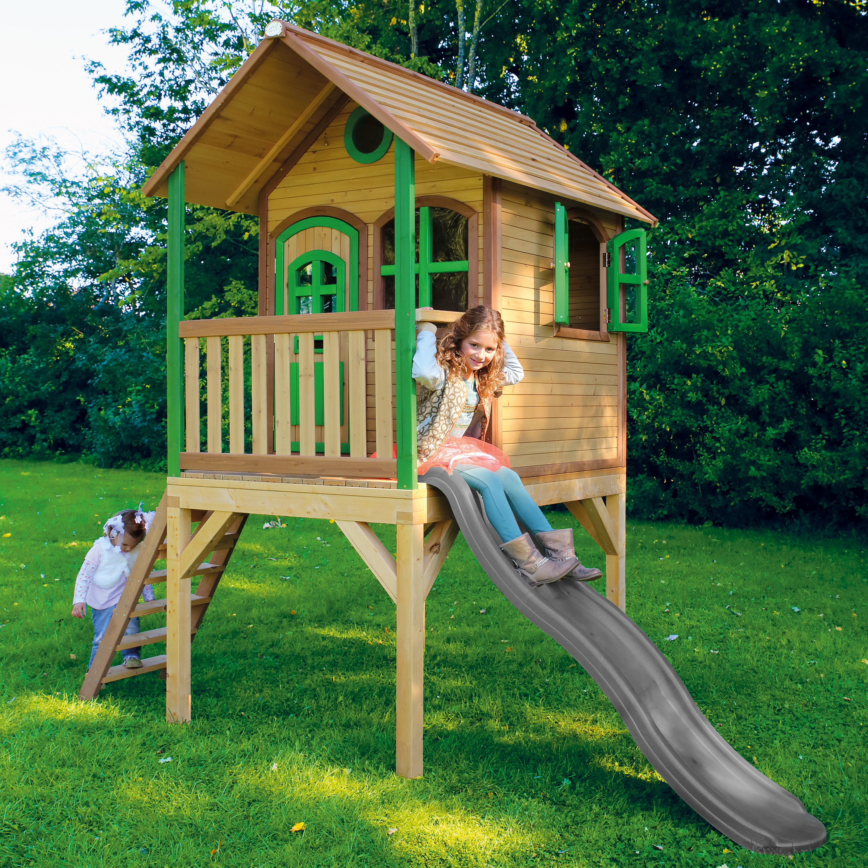 AXI Laura Playhouse Brown/Green - Grey Slide-8720365062179 AXI Laura Playhouse Brown/Green - Grey Slide