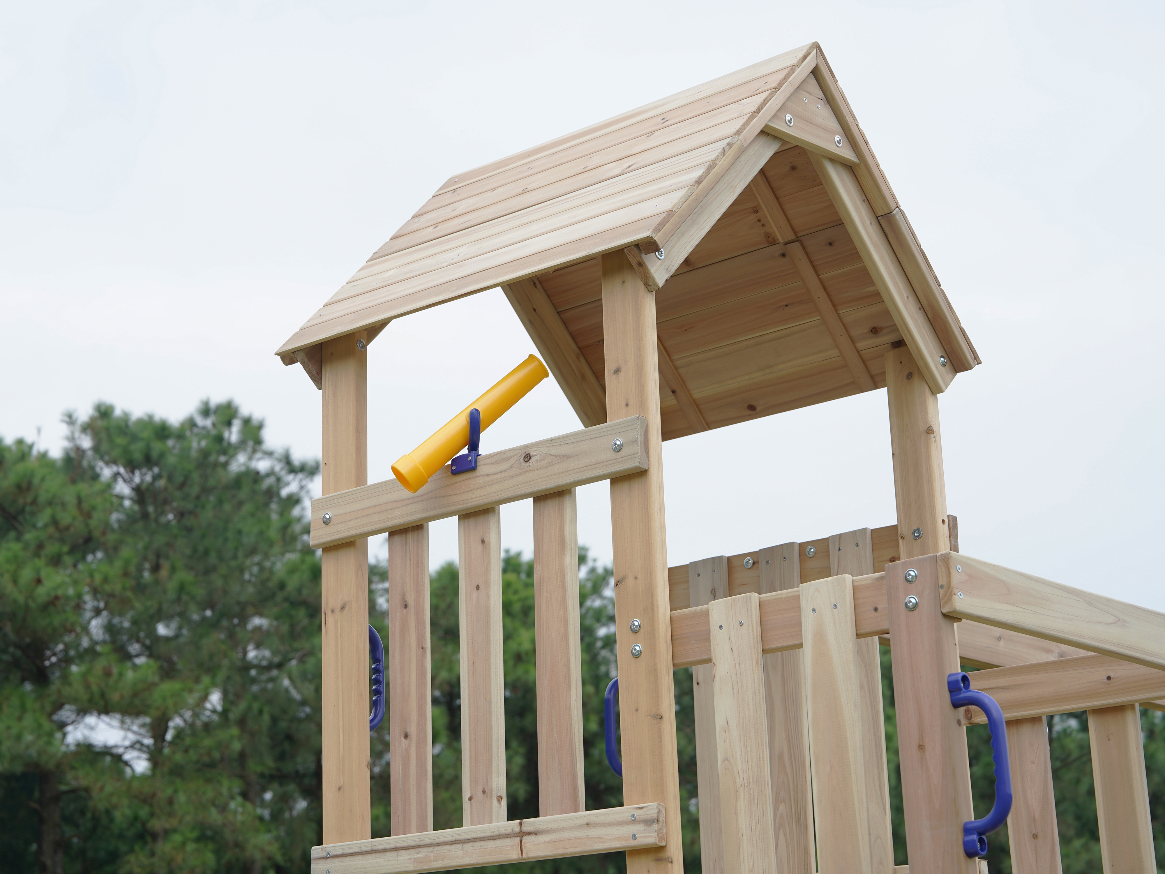 AXI Mette Climbing Frame with Double Swing Set and Picnic Table - Cream Slide