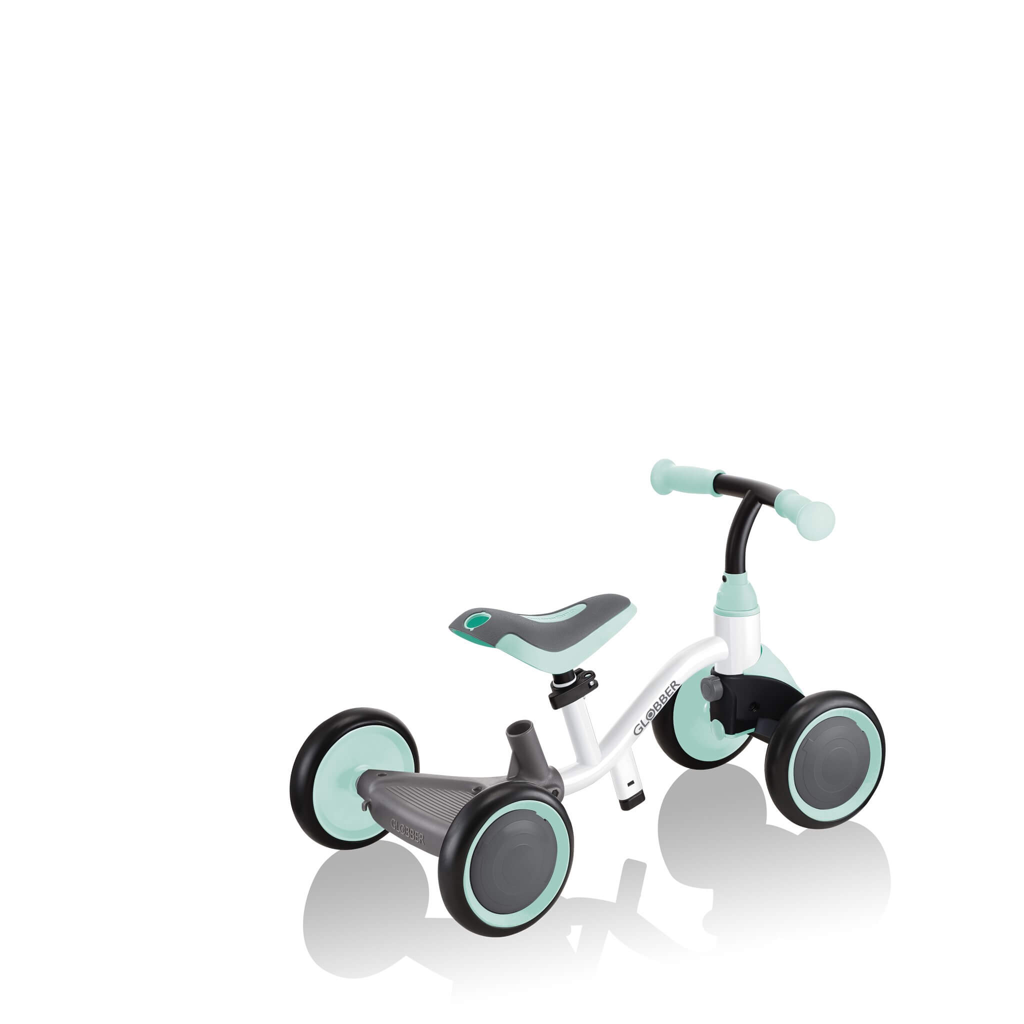 Globber Learning Bike 3-in-1 Leerfiets Wit Pastel Mint-4895224405771 Globber Learning Bike 3-in-1 Leerfiets Wit Pastel Mint