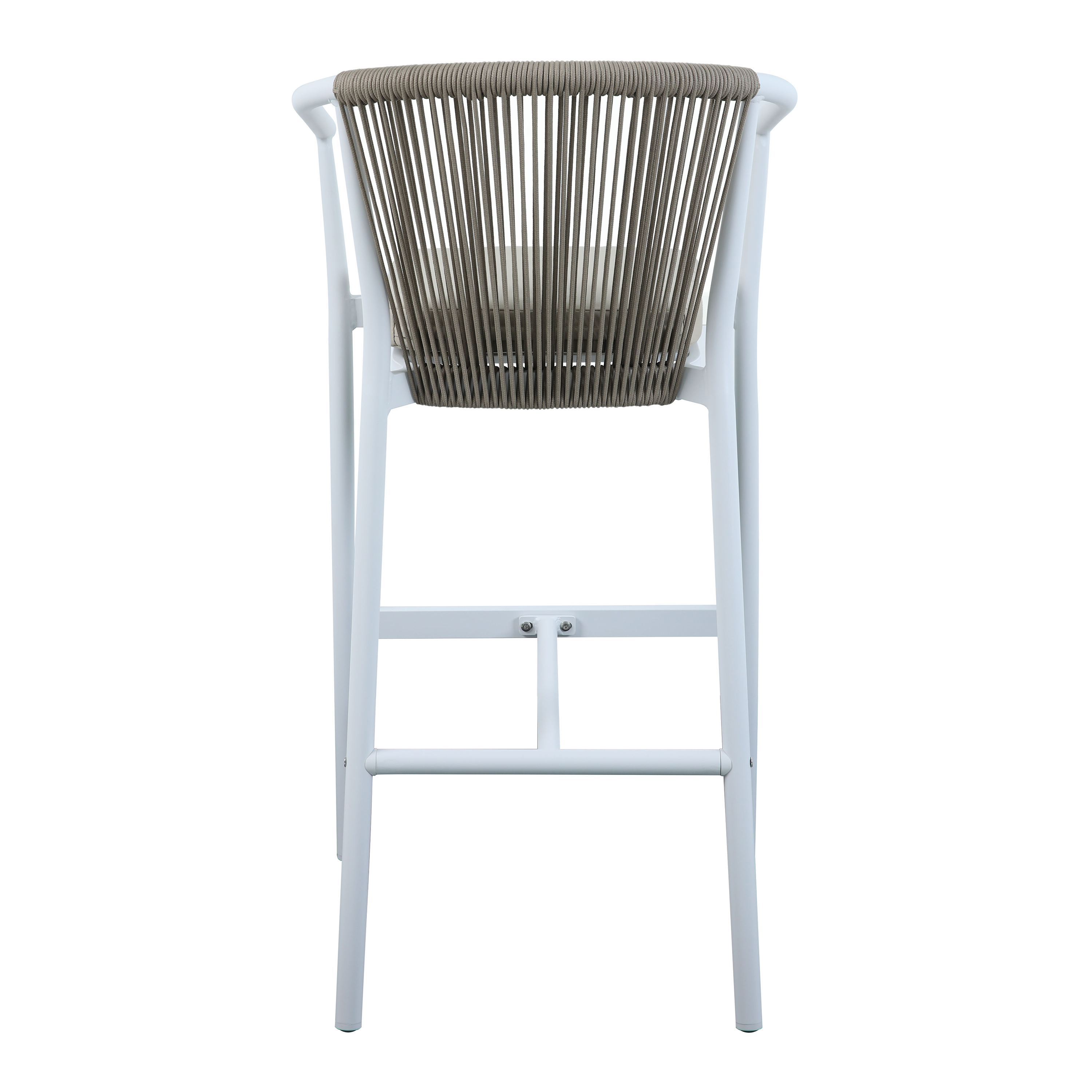 AXI Ravi Bar set with 4 bar stools White with Teak-look Polywood
