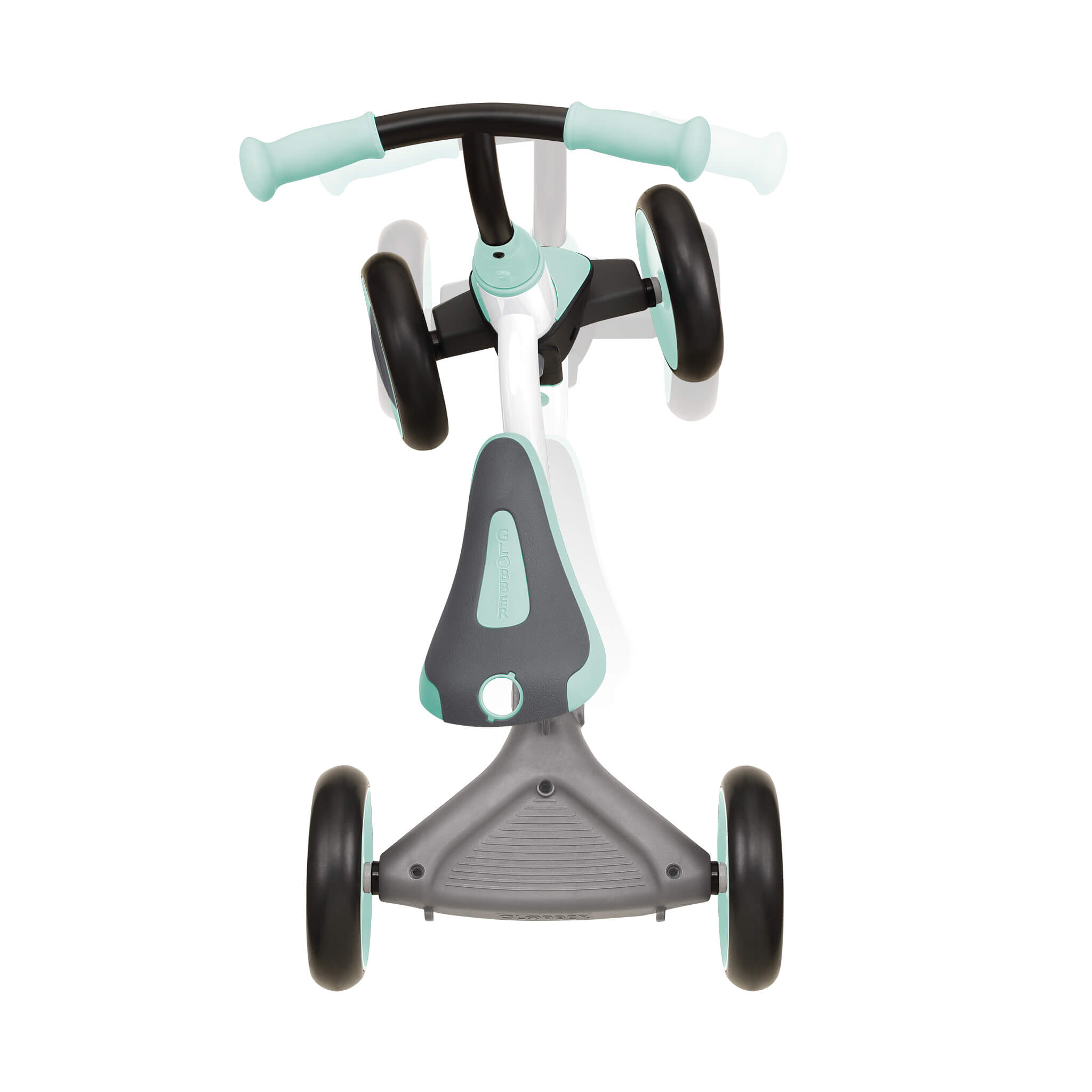 Globber Learning Bike 3-in-1 Leerfiets Wit Pastel Mint-4895224405771 Globber Learning Bike 3-in-1 Leerfiets Wit Pastel Mint
