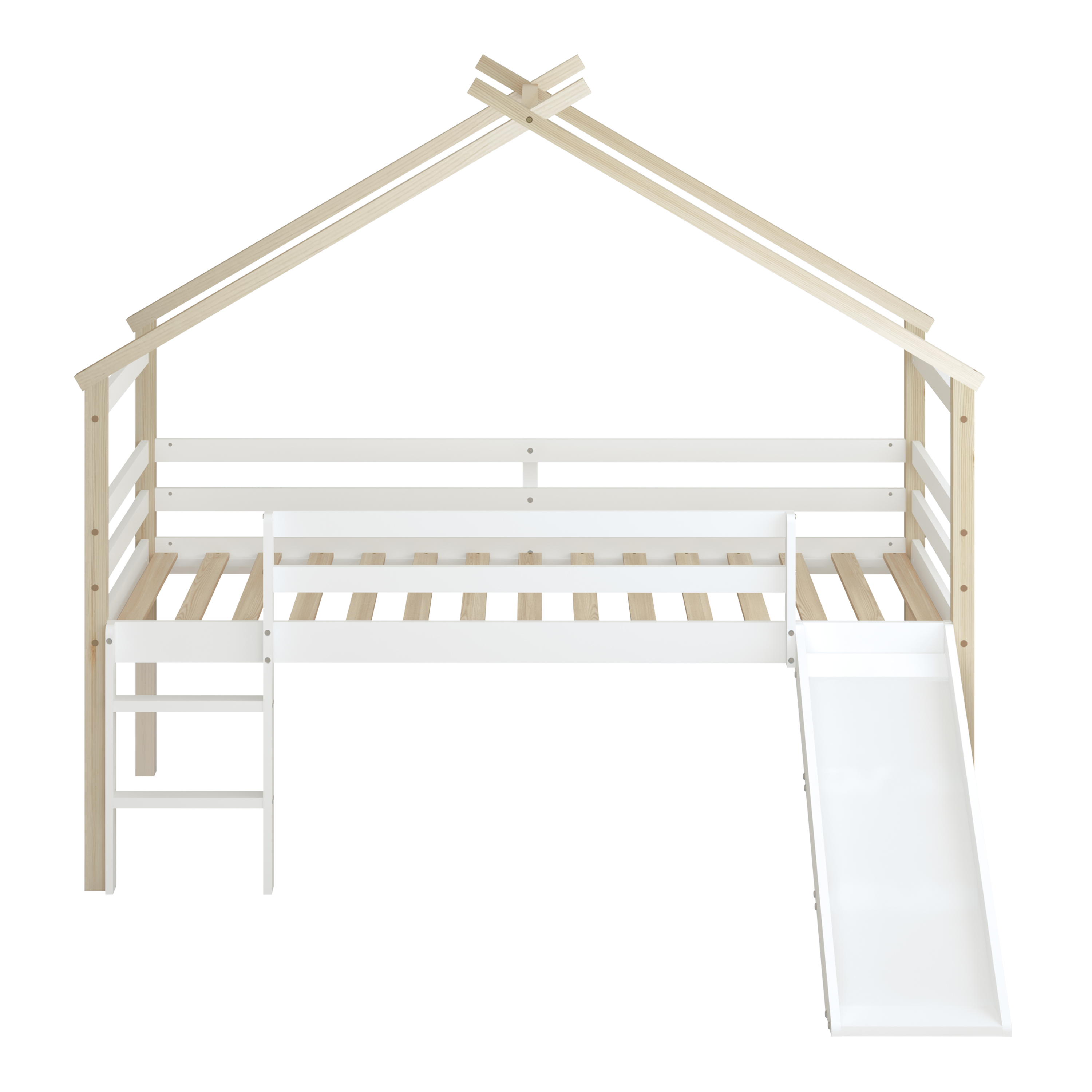 Sunny River Mid Sleeper with Slide Brown/White – Without Mattress