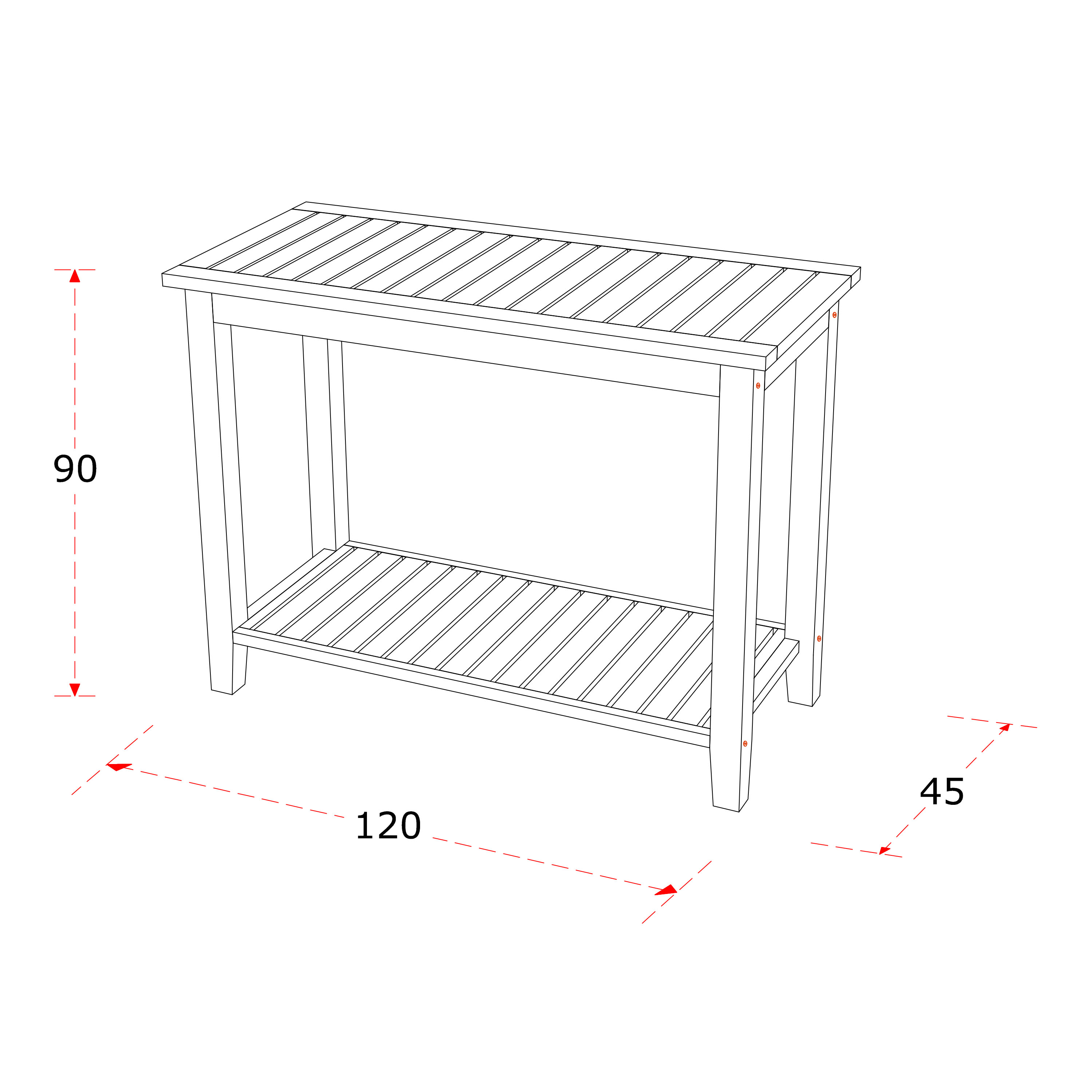 AXI Niah Teak Console Table 120 cm