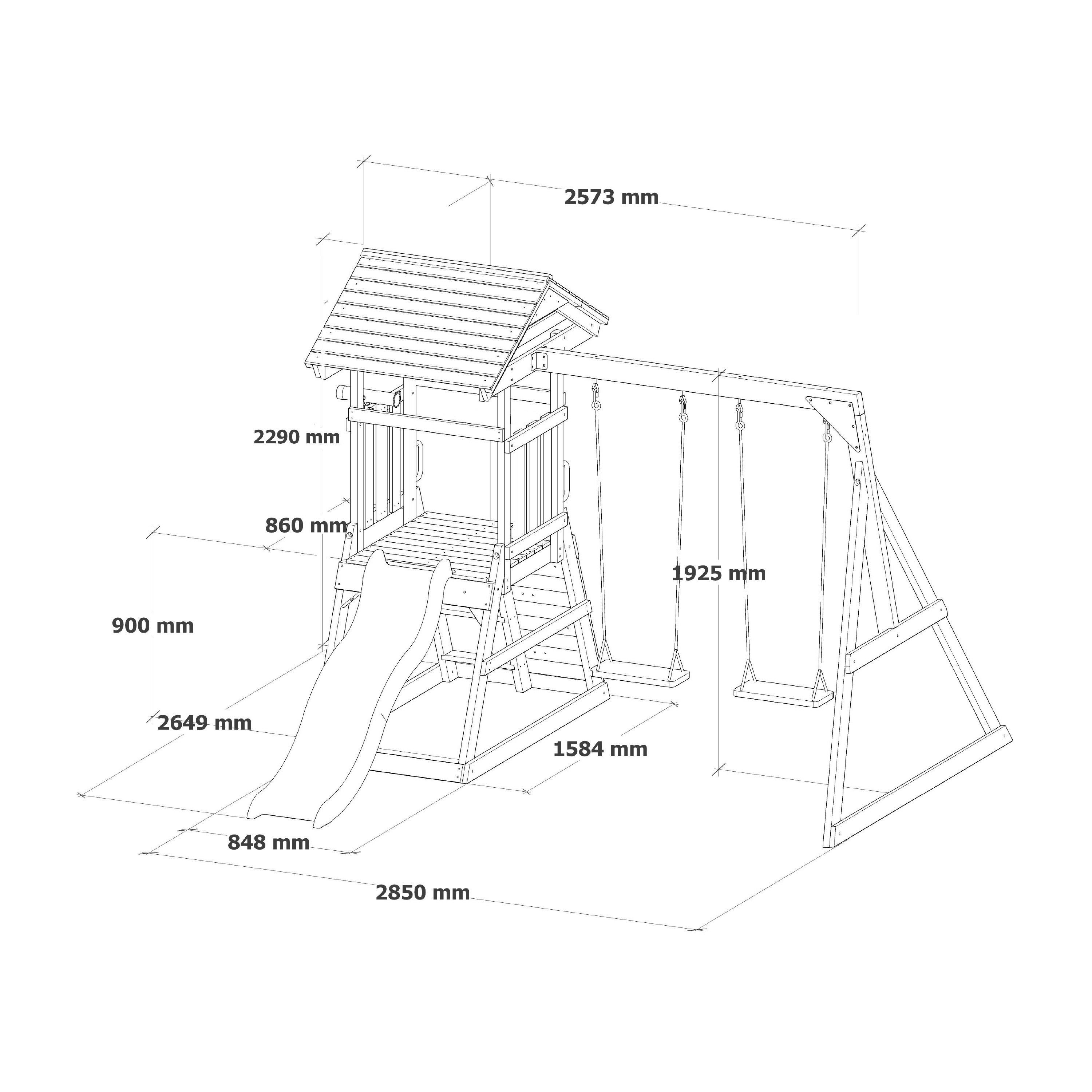 AXI Mia Climbing Frame with Double Swing Set – Red Slide