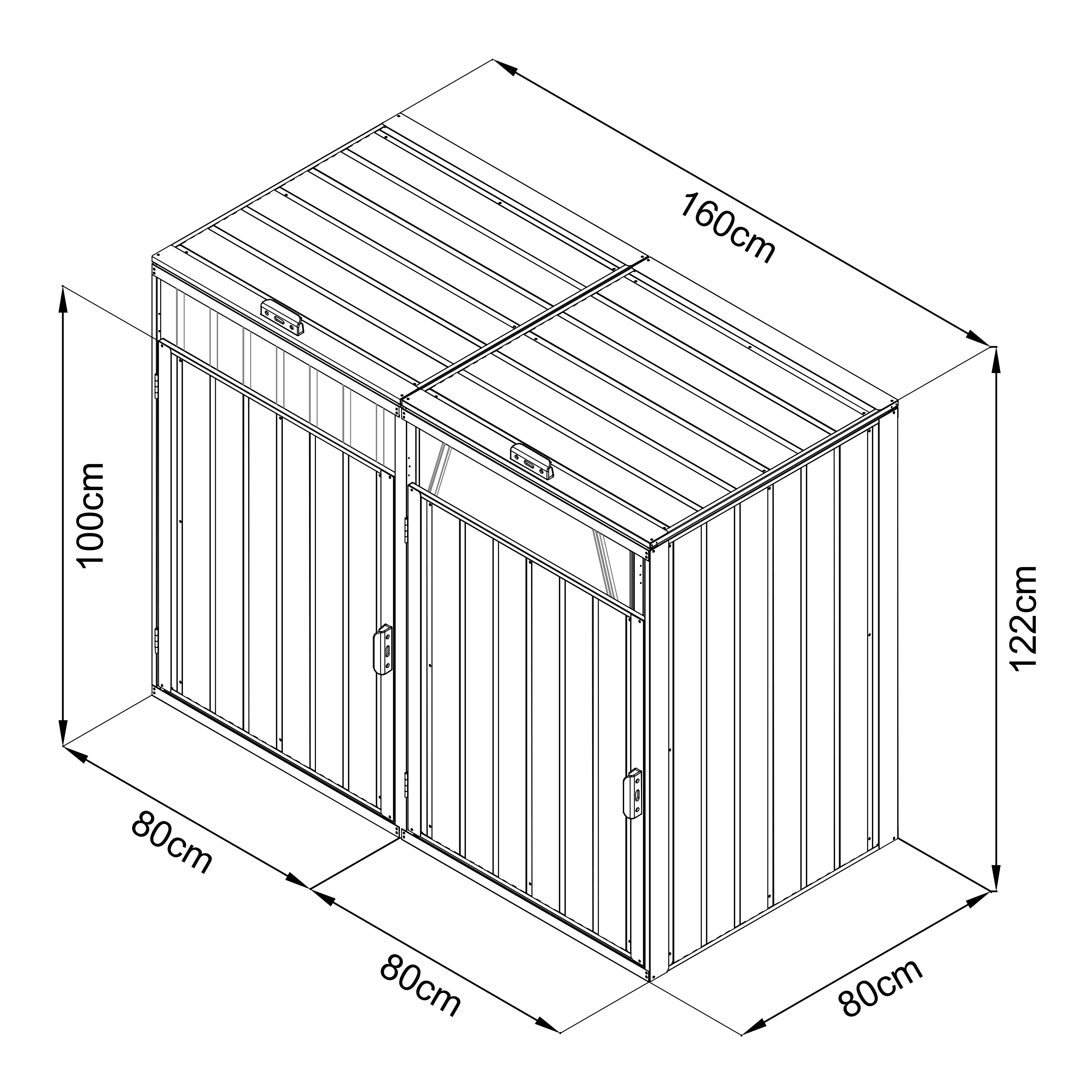 AXI Owen metal Container Enclosure Anthracite - 2 containers