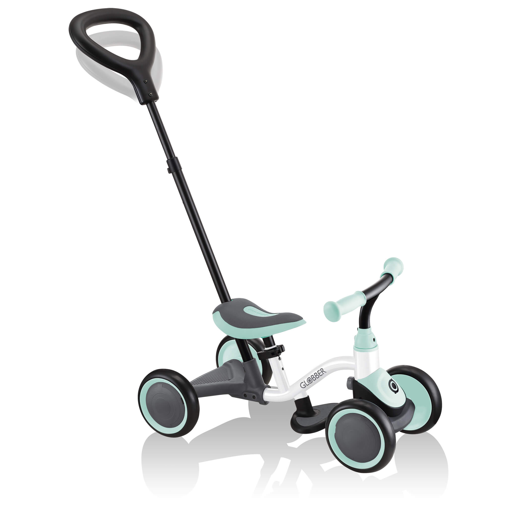 Globber Learning Bike 3-in-1 Leerfiets Wit Pastel Mint-4895224405771 Globber Learning Bike 3-in-1 Leerfiets Wit Pastel Mint