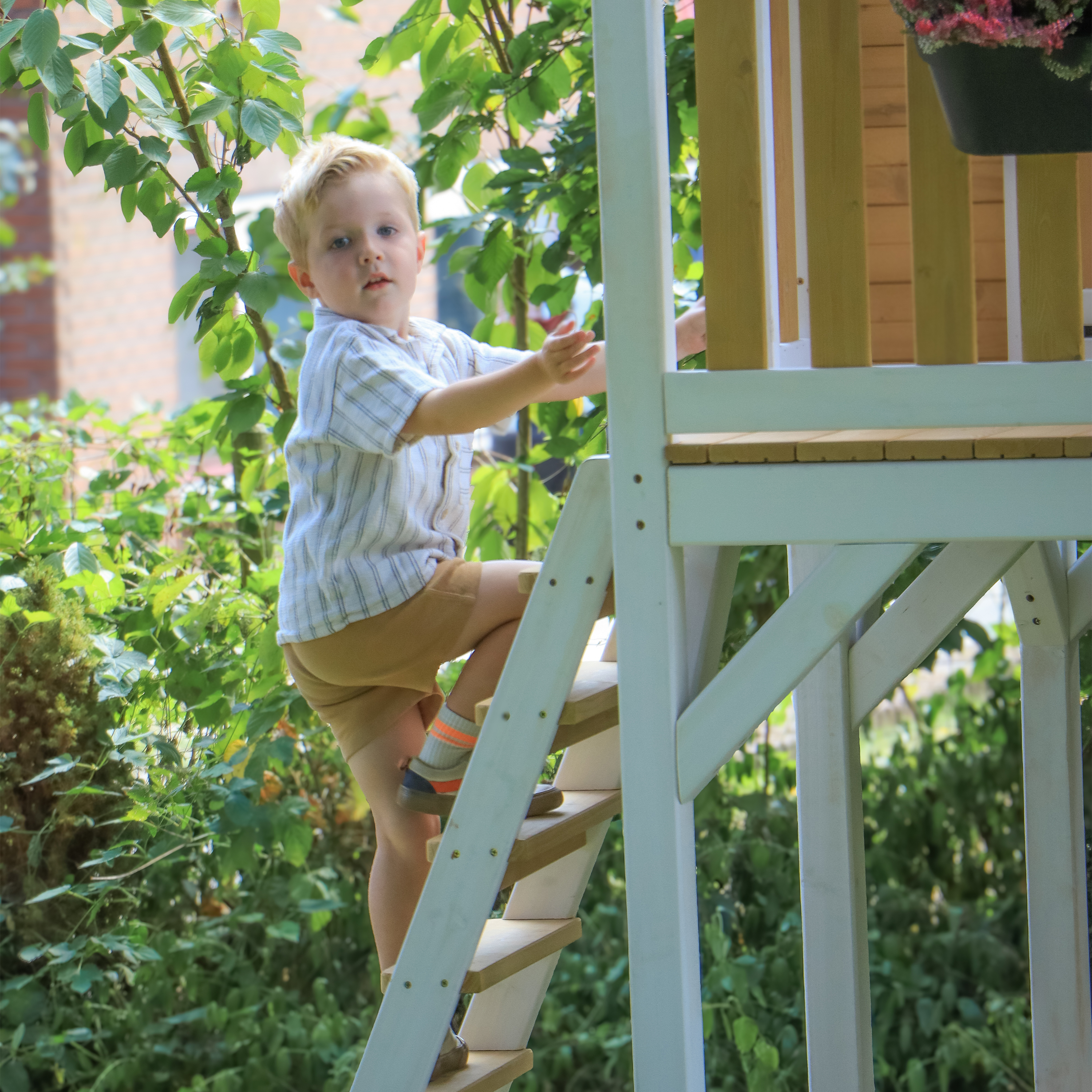 AXI Marc Speelhuis Bruin/wit - Paarse glijbaan