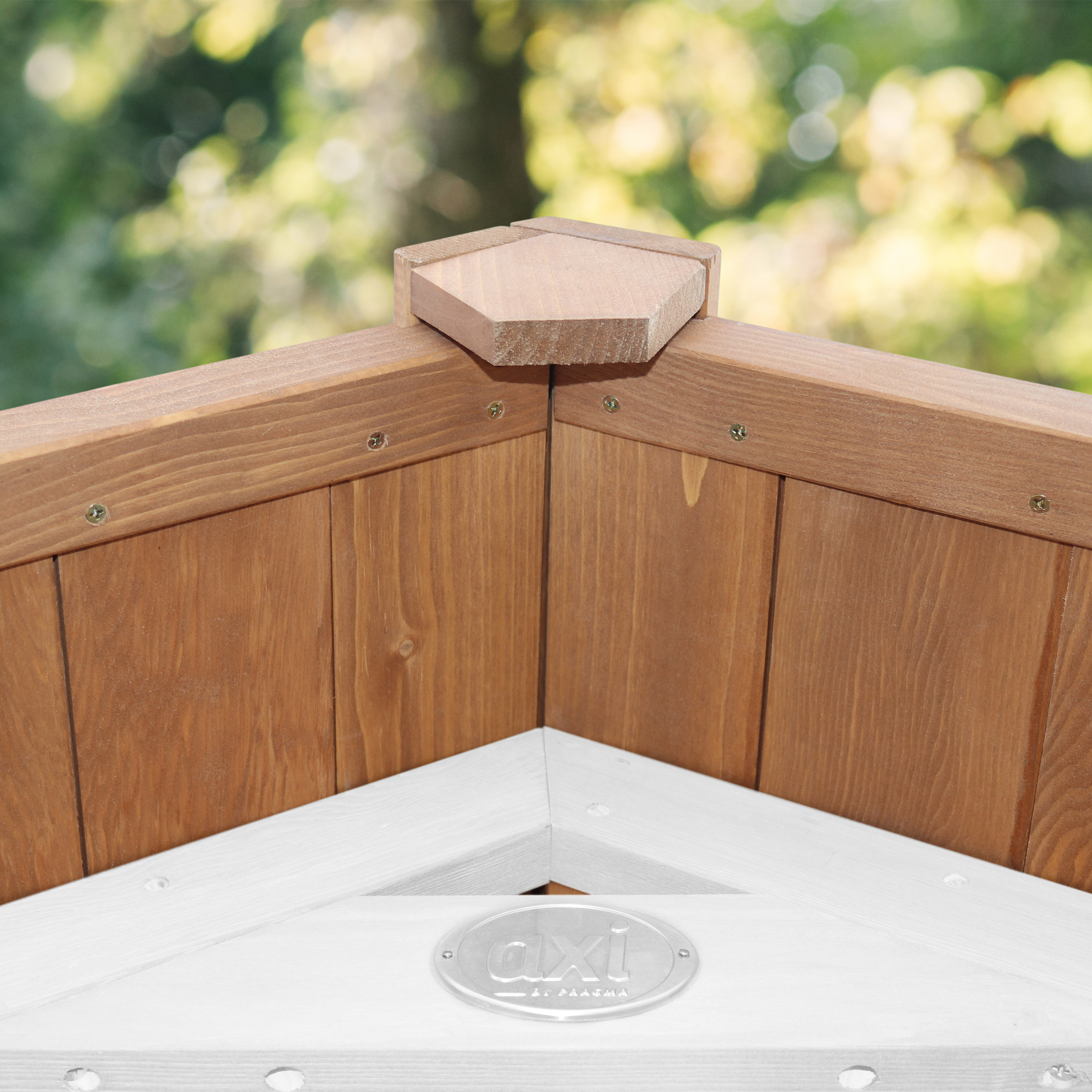 AXI Beach Tower with Single Swing Set Brown/White - Blue Slide