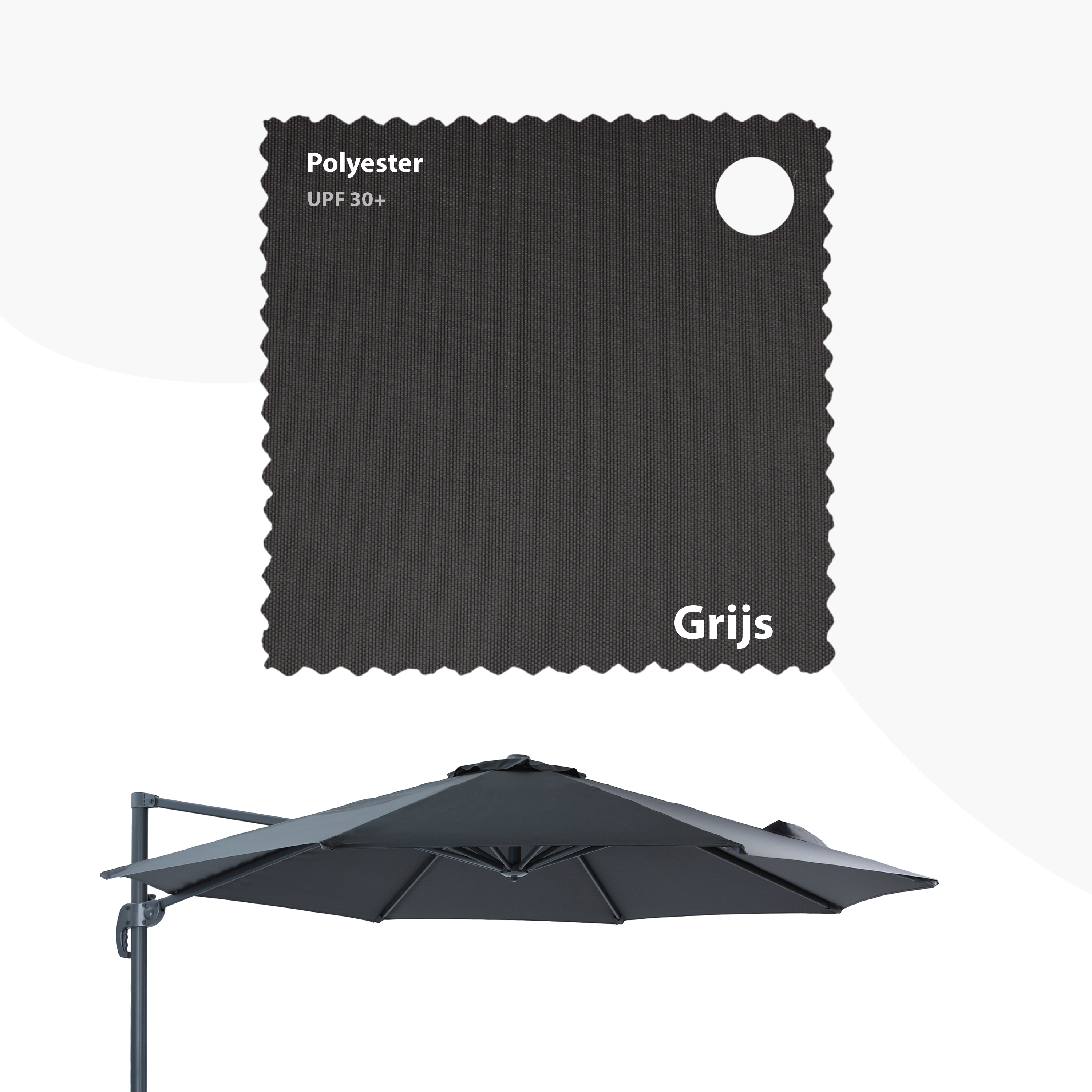 AXI Marisol Cantilever Parasol Ø 300cm incl. parasol base with wheels Anthracite/Grey – Complete set