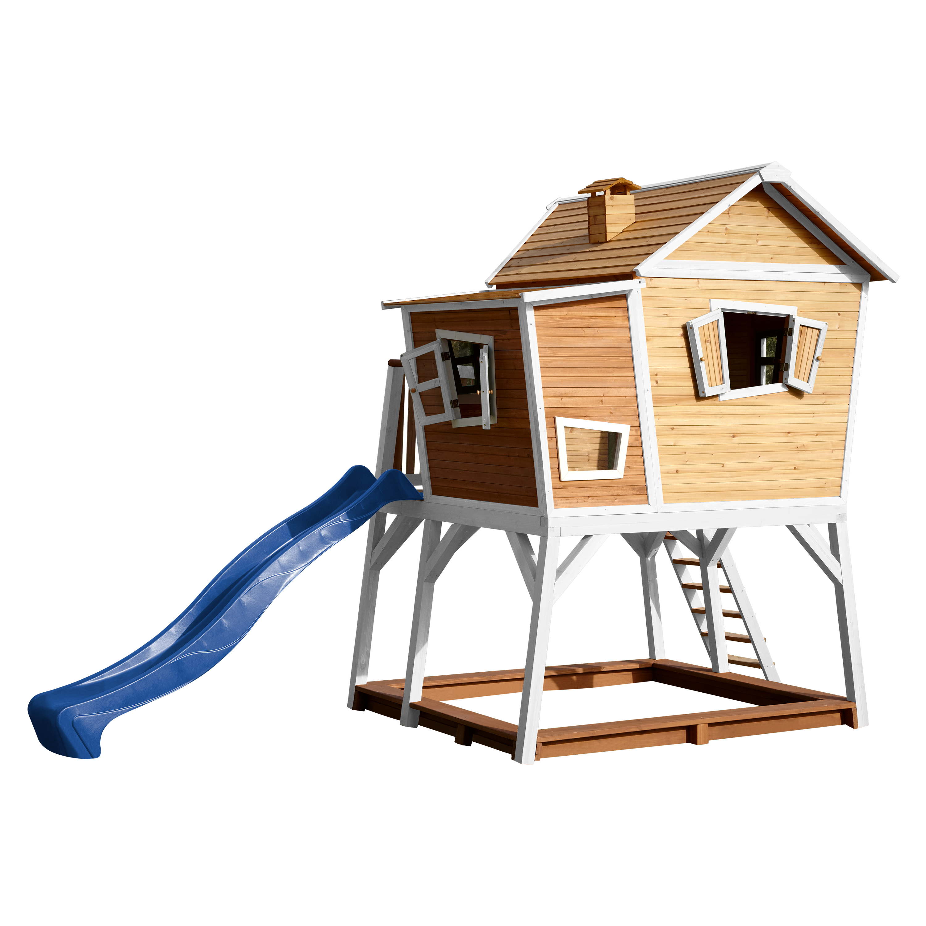 AXI Max Playhouse Brown/White - Blue Slide